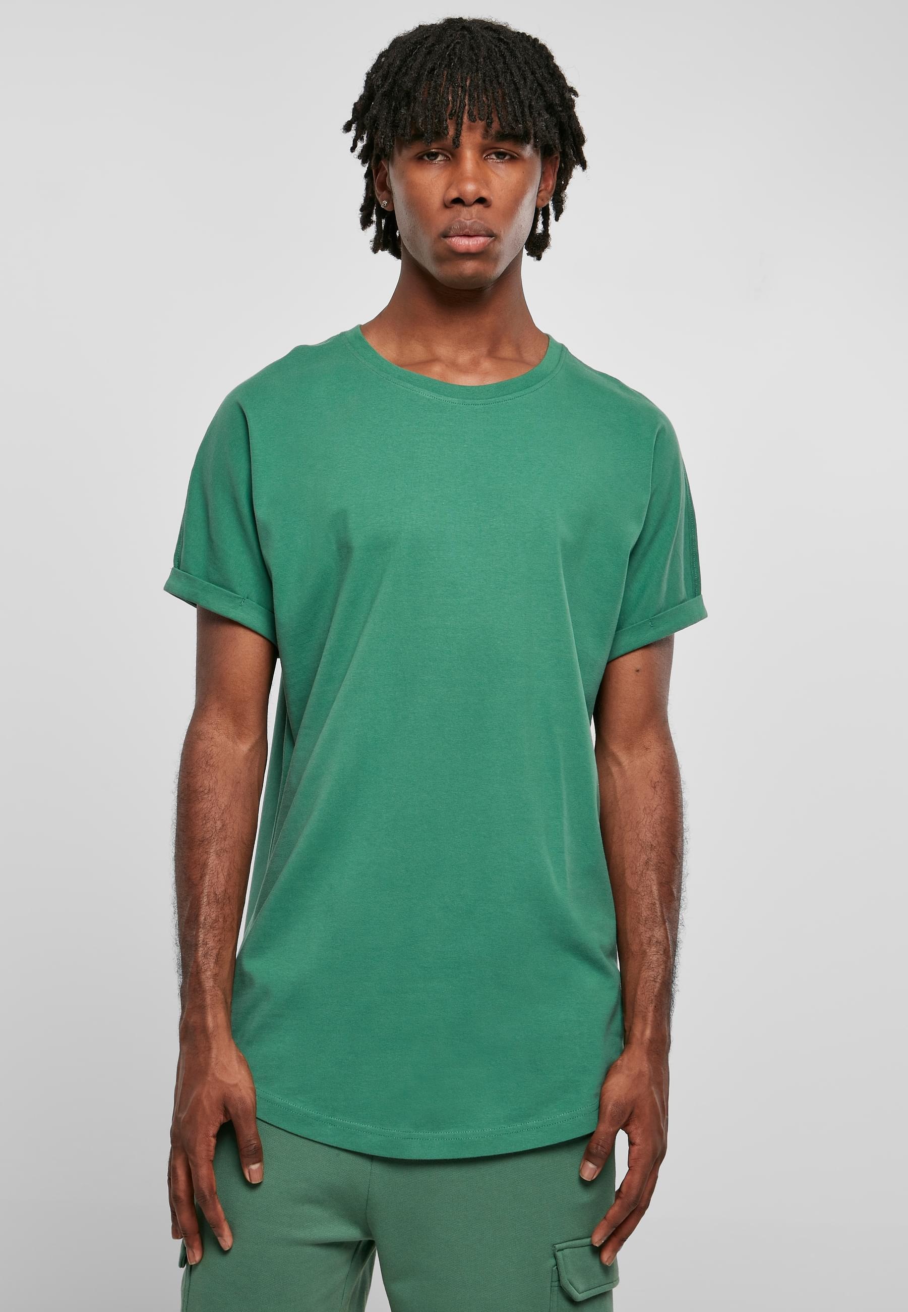 URBAN CLASSICS T-Shirt »Urban Classics Herren Long Shaped Turnup Tee«, (1 tlg.)