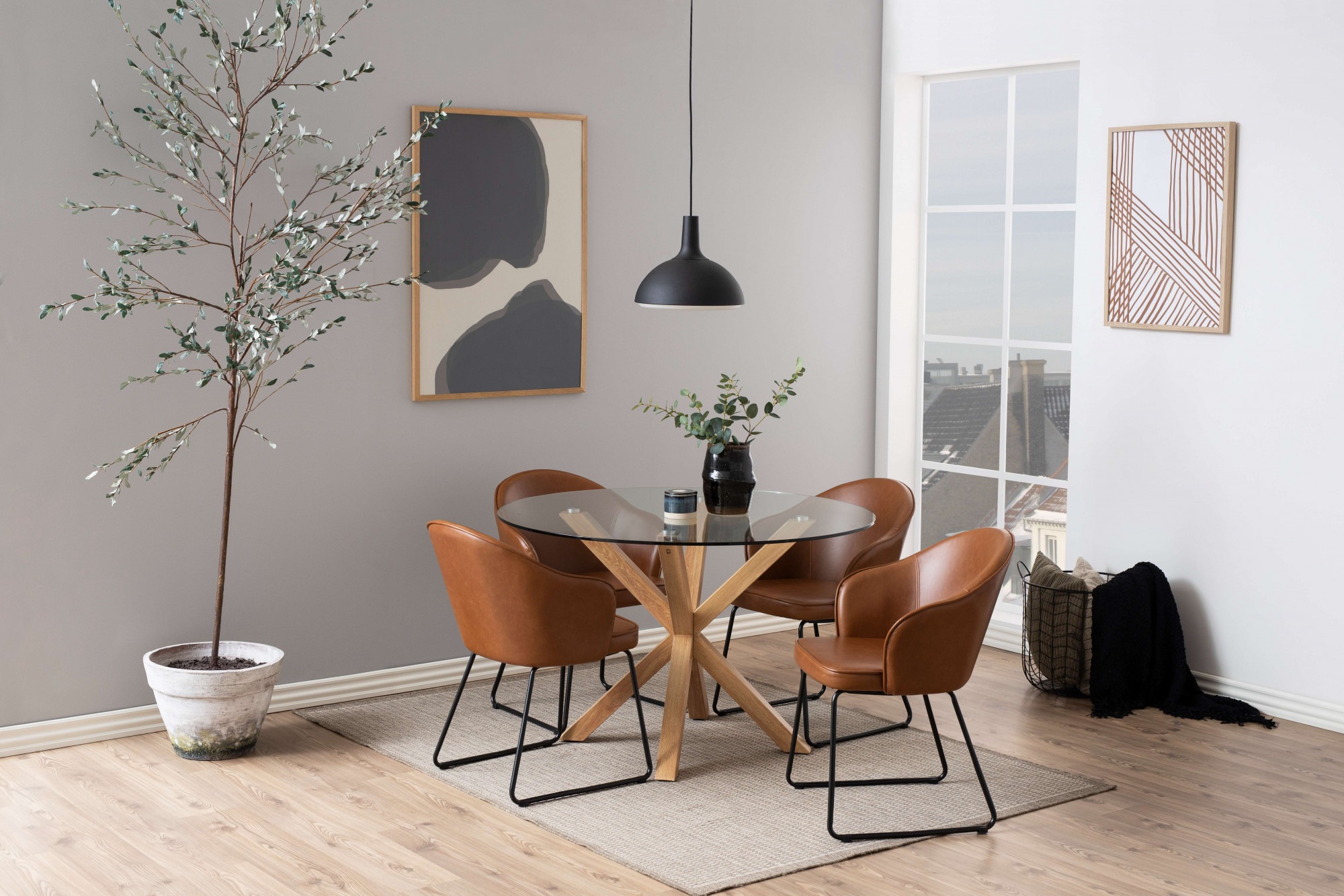 ACTONA GROUP Esstisch "Heaven, runde Tischplatte aus Keramik o. Glas & belastbar bis 100 kg" Esstisch, OTTOs Choice, Gehärtetem Klarglas, Robustes Gestell, Platz für Familie & Freunde