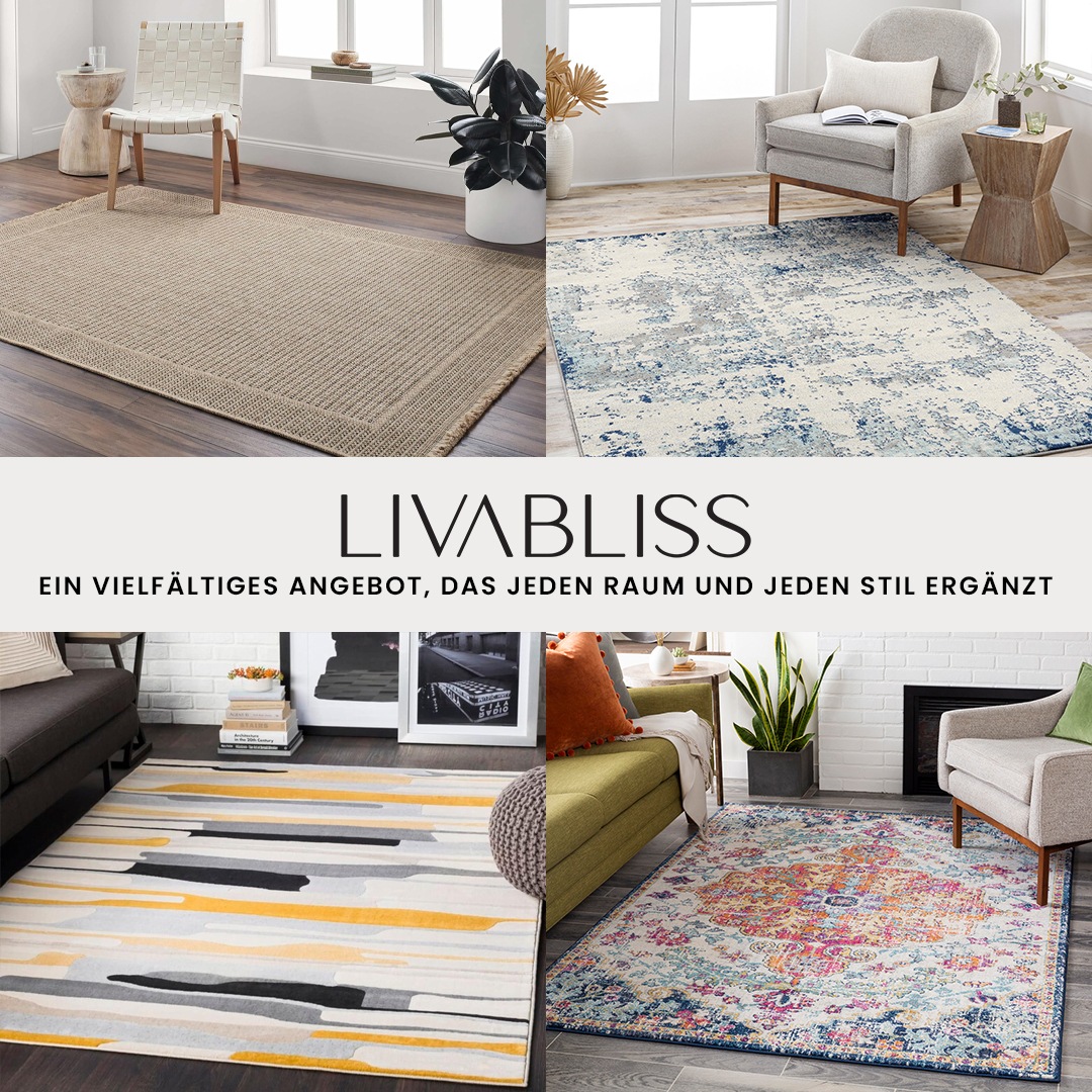 Livabliss Teppich »INCHON«, rechteckig, 14 mm Höhe, Skandinavischer Teppich mit Karomuster, Kurzflor Wohnzimmerteppich