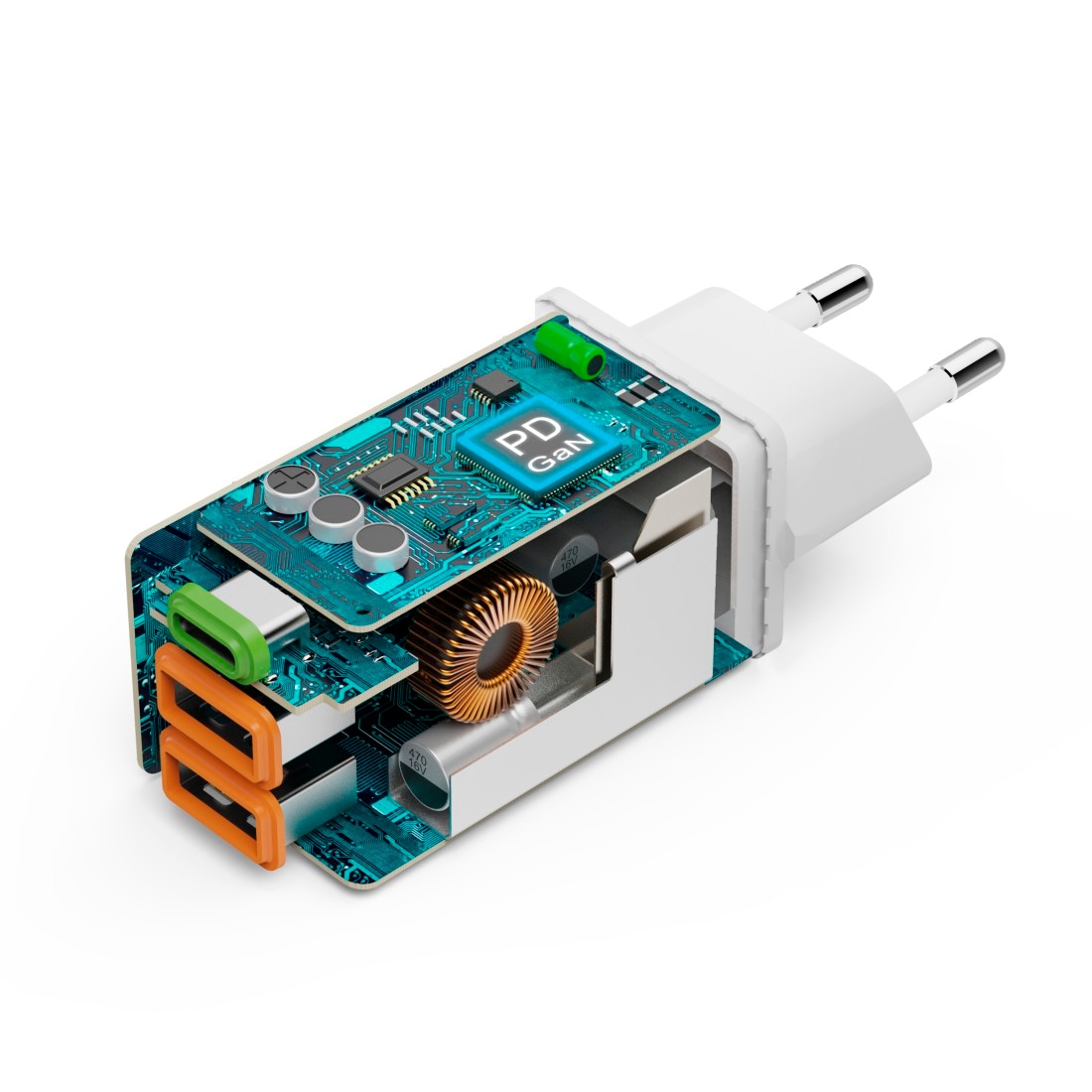 Hama Schnelllade-Gerät »USB-Ladegerät (Schnellladegerät, Netzteil, 1x USB-C, 2x USB-A, 45 W)«, (1 St.)