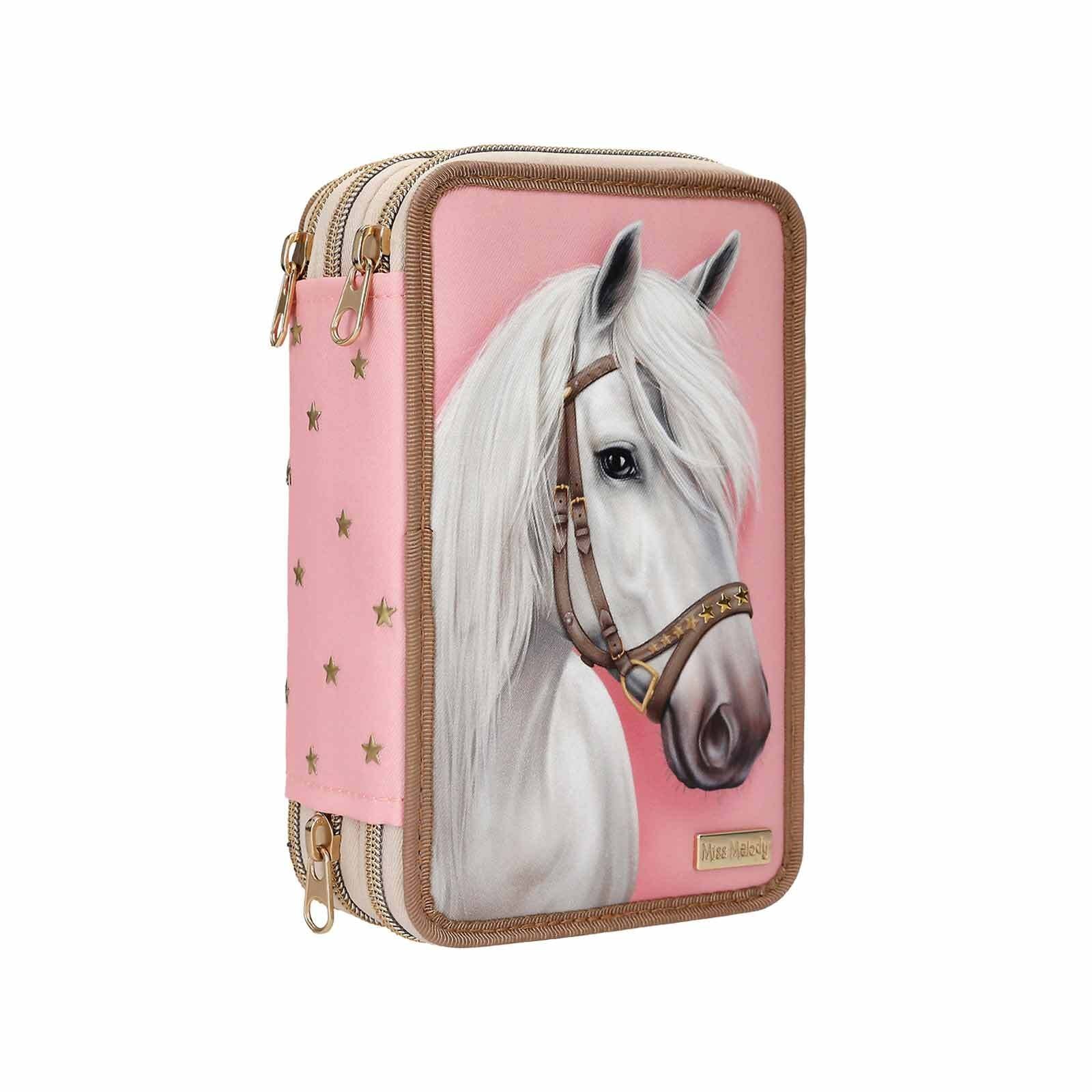 Depesche Buntstift »3-Fach Federtasche CLASSIC inkl. Stifte Miss Melody 7,5 x 13 x 20 cm rosa«