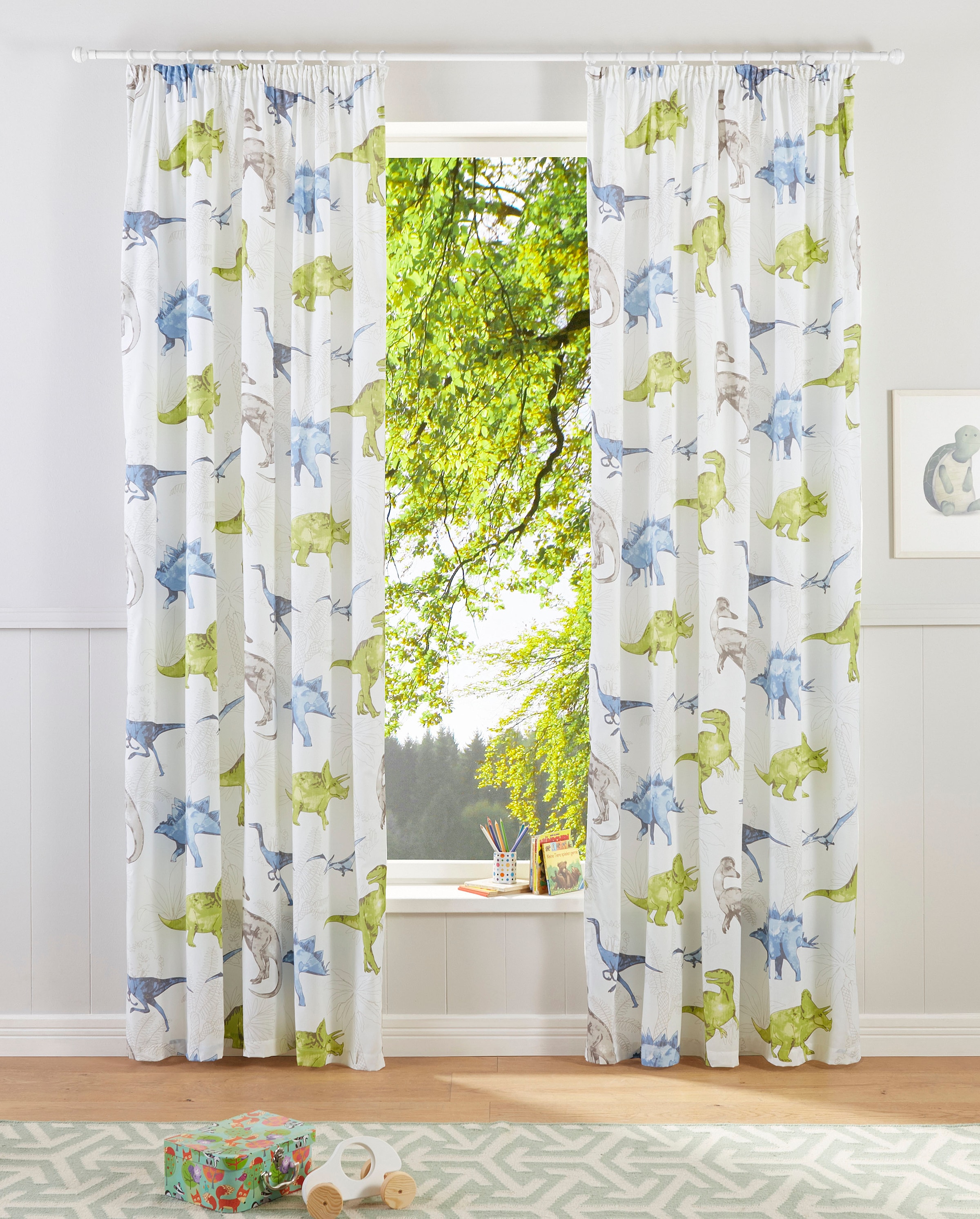 OTTO home Gardine "DINO" Kräuselband 1 Stk. tlg. Kindergardine, einseitig m günstig online kaufen