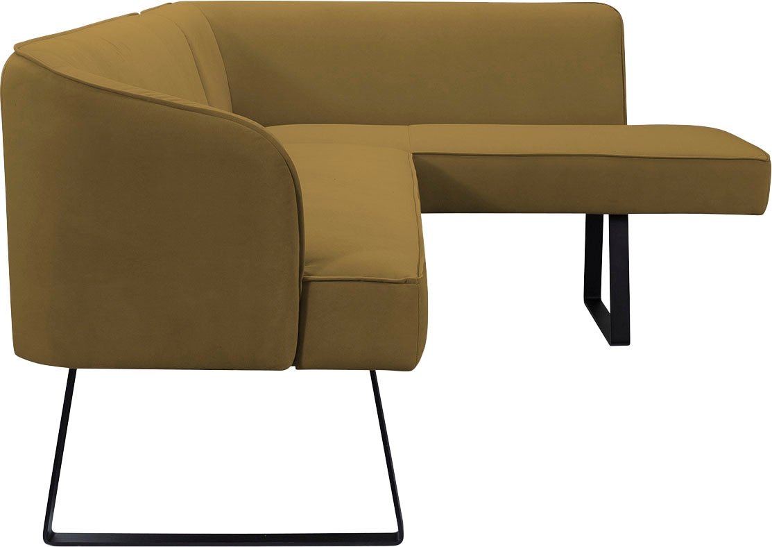 exxpo - sofa fashion Eckbank »Americano«, mit Keder und Metallfüßen, Bezug in verschiedenen Qualitäten