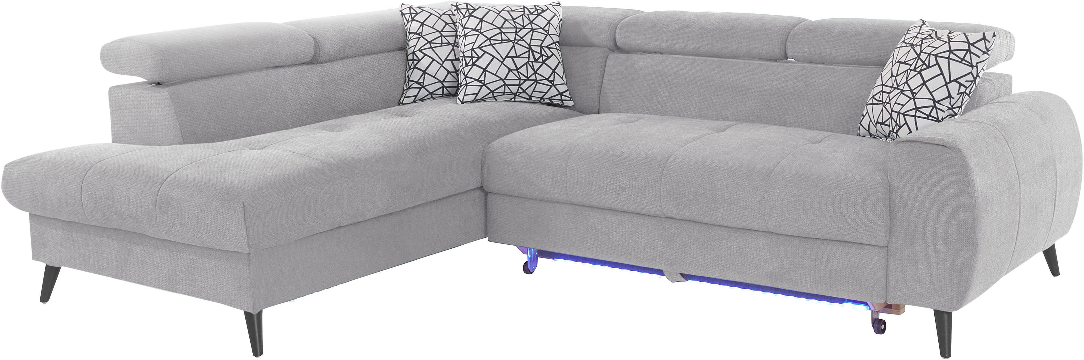 Thumbnail - COTTA Ecksofa "Mia L-Form mit 3 Zierkissen", wahlweise mit Bettfunktion, Bettkasten, Beleuchtung & Wireless-Charger
