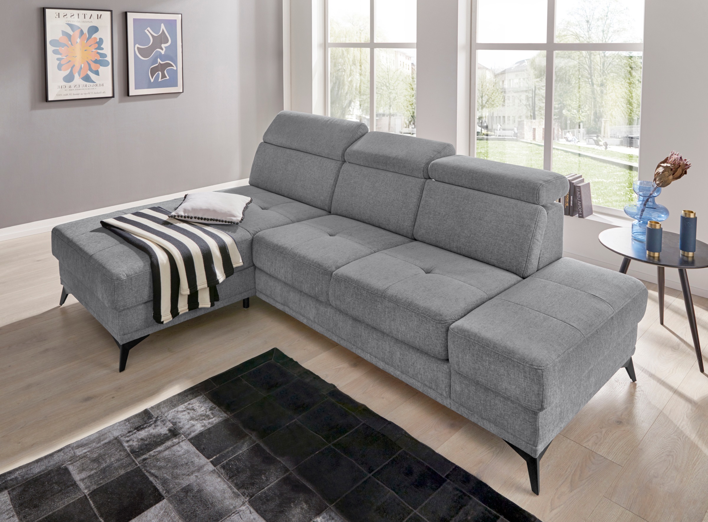 Home affaire Ecksofa "Cardiz L-Form" inkl.Kopfteilverstellung und Federkern günstig online kaufen