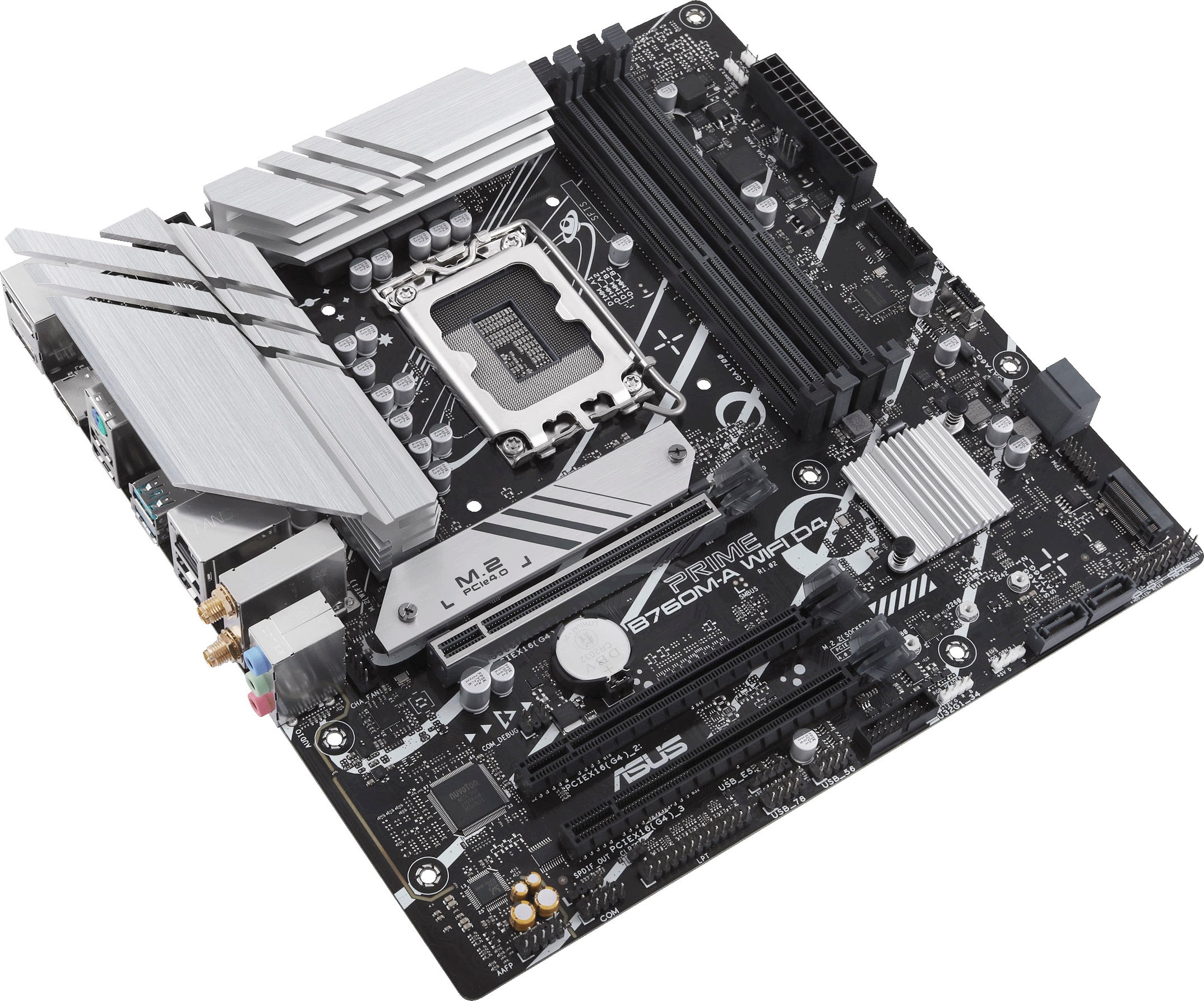 Asus Mainboard »PRIME B760M-A WIFI D4«, Intel B760, mATX, DDR4 Speicher, PCIe 4.0, 2x M.2, WiFi 6, Aura Sync