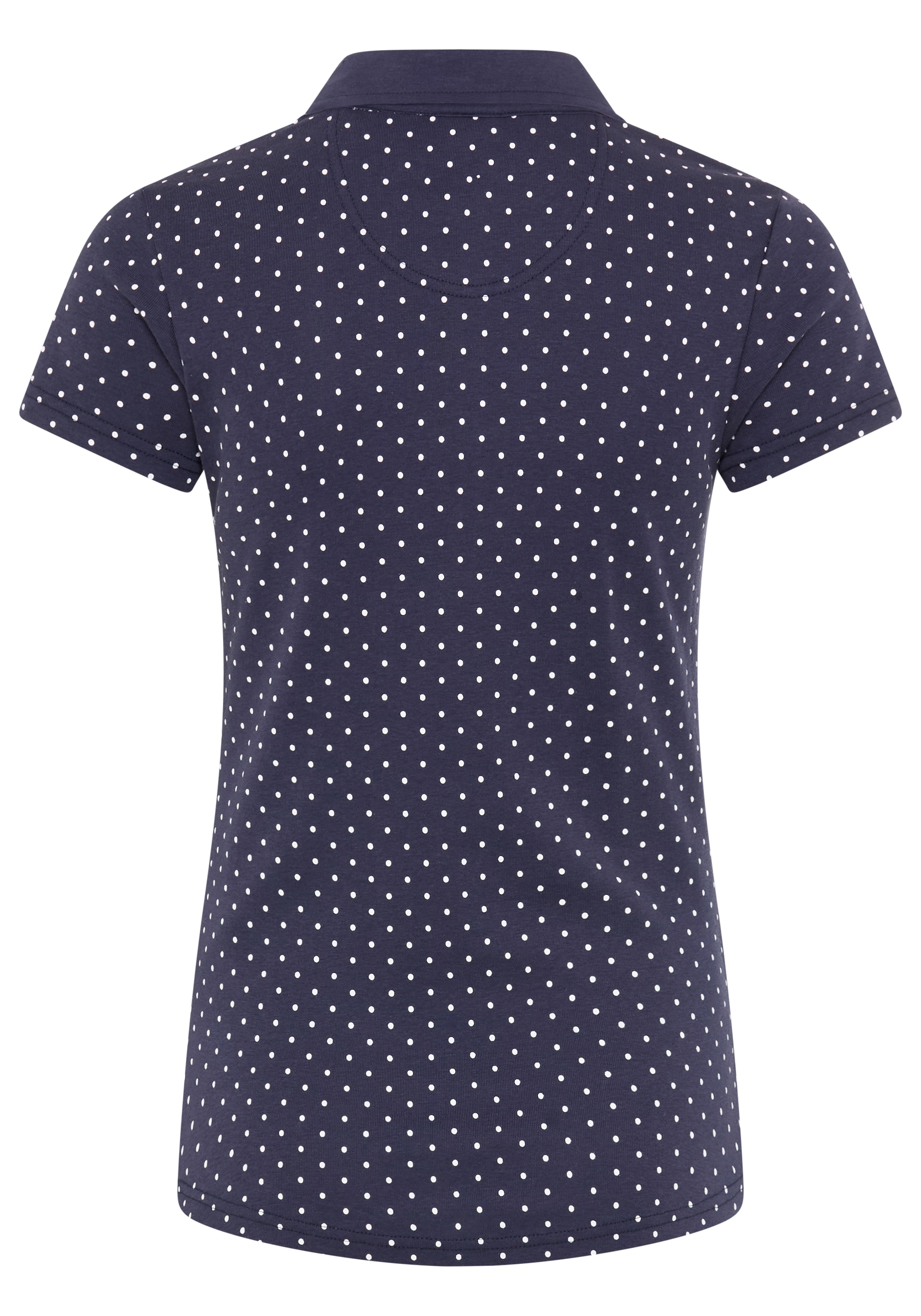 KangaROOS Poloshirt figurbetonter Schnitt,  bedrucktes Punkte-Motiv,  Hemdblusenkragen
