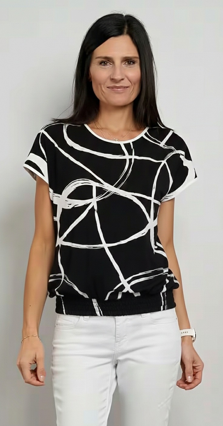 Seidel Moden Kurzarmshirt mit grafischem Muster - Rundhals - MADE IN GERMAN günstig online kaufen