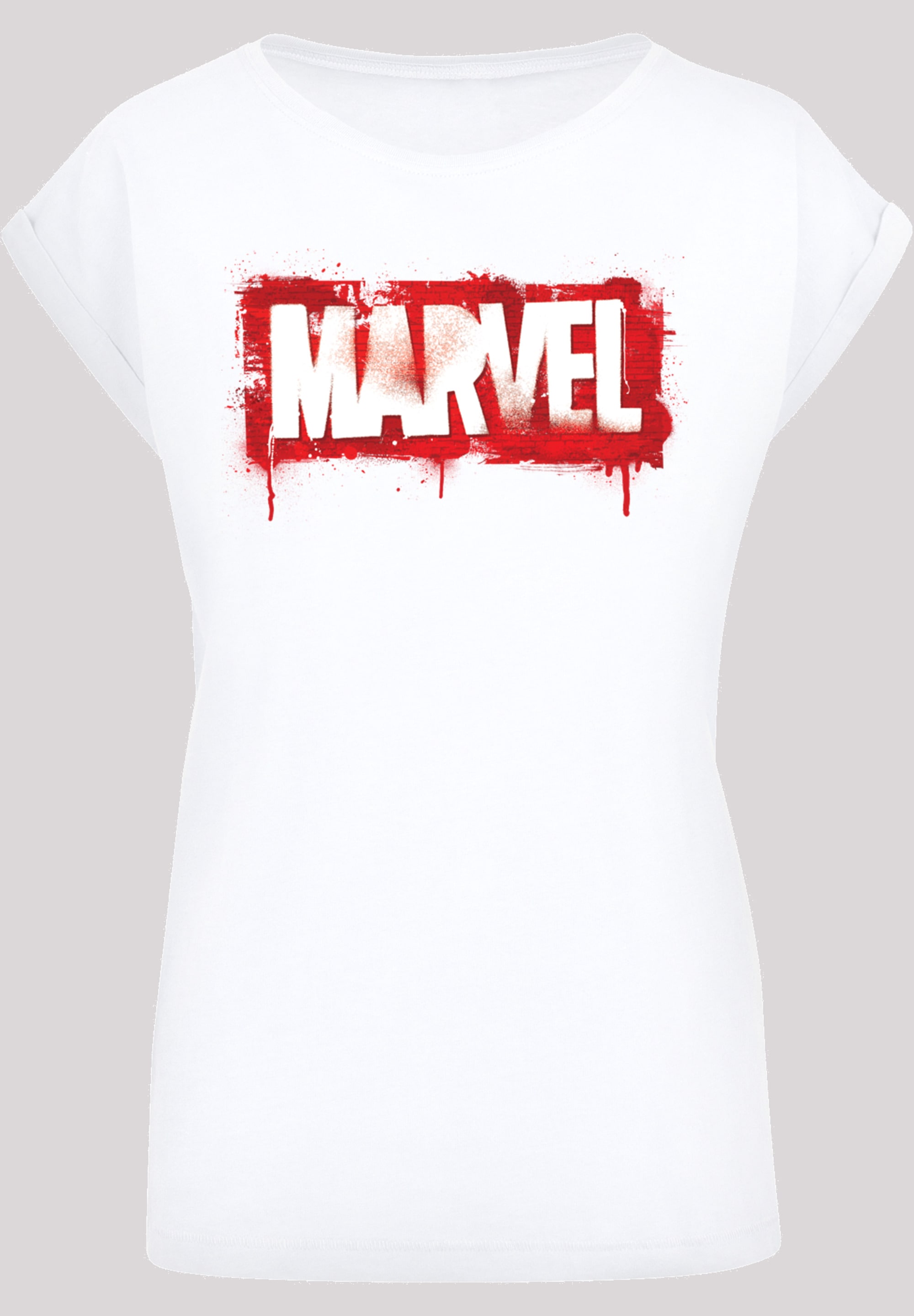 »Damen Shoulder with Kurzarmshirt Marvel | Extended Tee«, Spray F4NT4STIC Logo tlg.) (1 Ladies bestellen BAUR