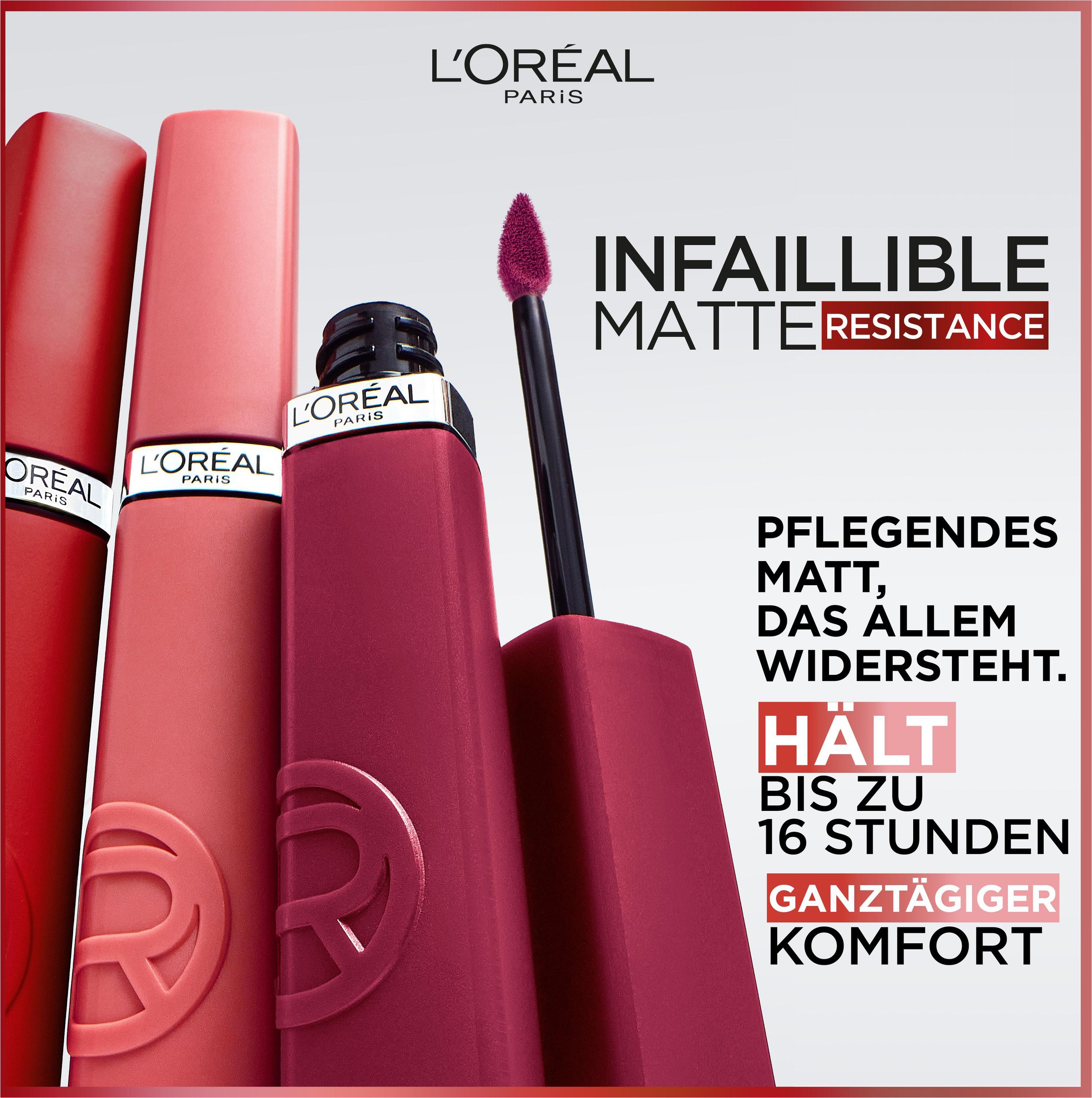 L'ORÉAL PARIS Lippenstift »L'Oréal Paris Infaillible Matte Resistance Nude«, mit natürlichen Inhaltstoffen