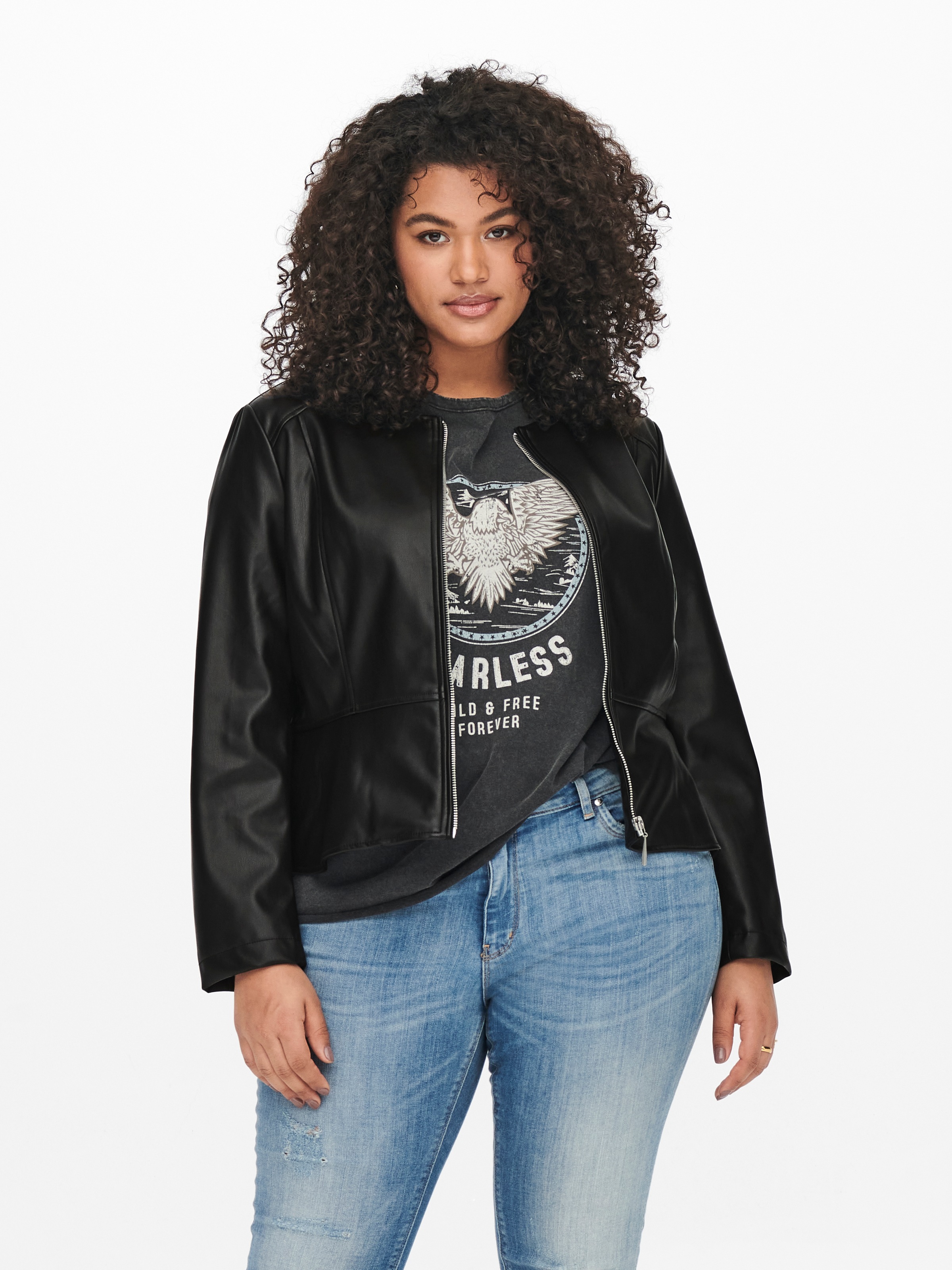 ONLY CARMAKOMA Lederimitatjacke "CARSARAMY FAUX LEATHER JACKET OTW" günstig online kaufen