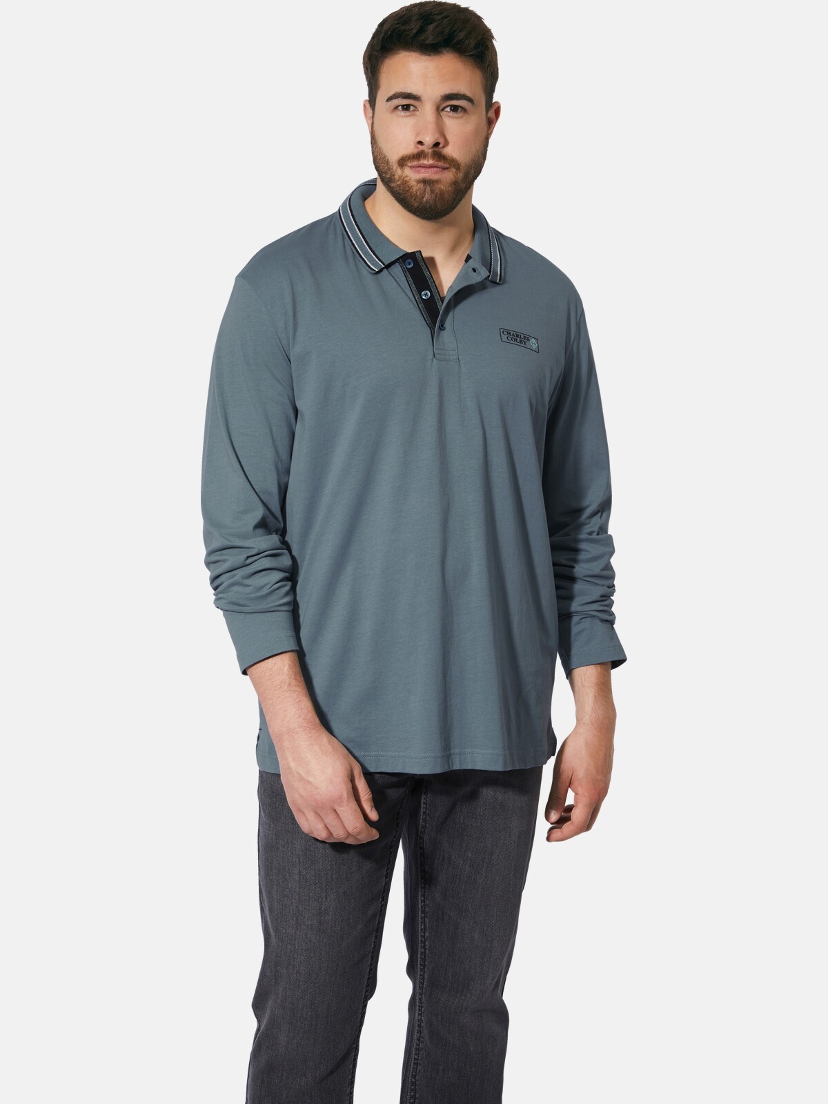 Charles Colby Langarm-Poloshirt »Doppelpack Langarm-Poloshirt EARL GILIELL«, (2 tlg.)