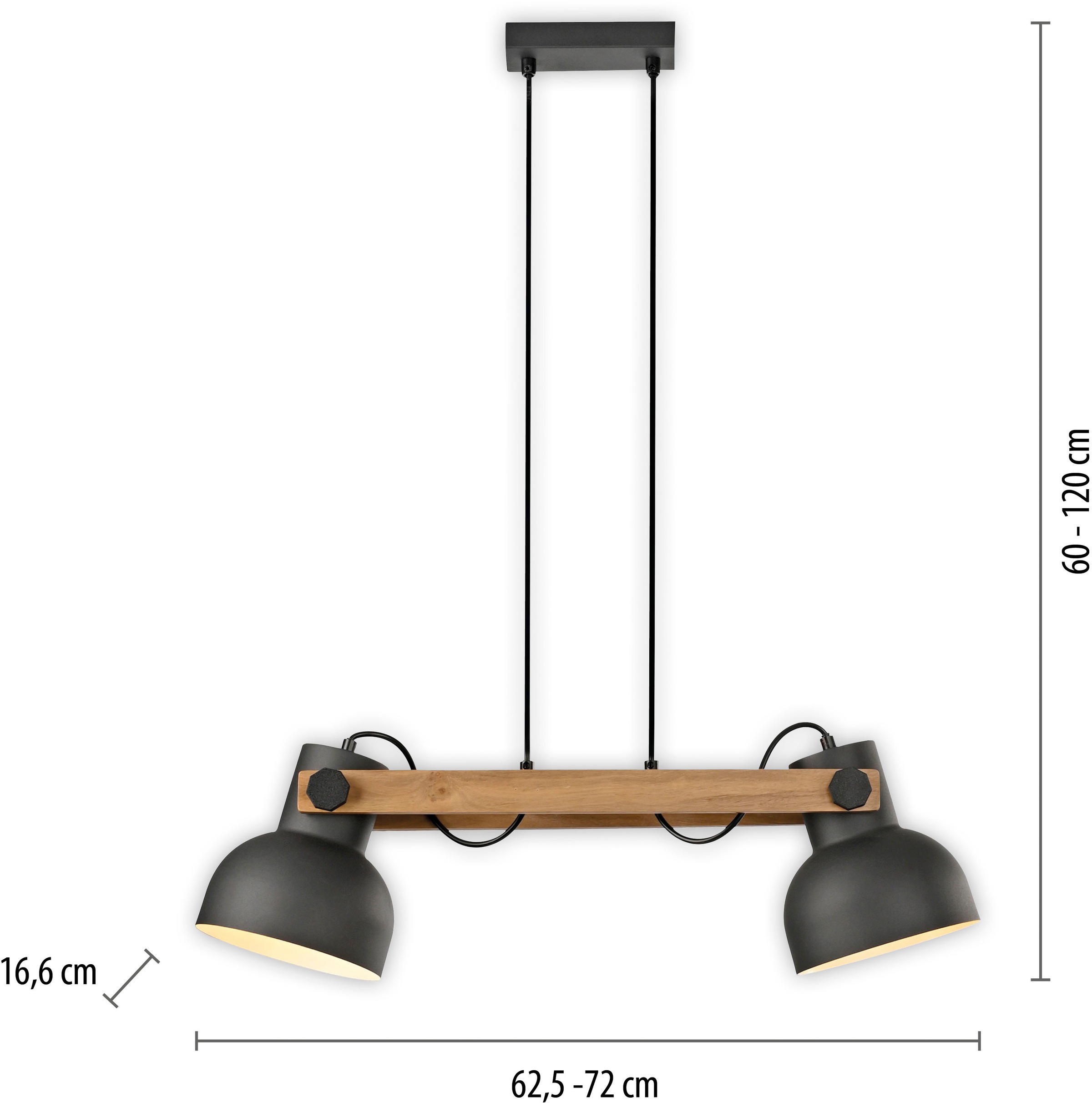 JUST LIGHT Pendelleuchte »CUP 2.0«, 2 flammig, Leuchtmittel E27 | Leuchtmittel wechselbar, ExklusiveE27