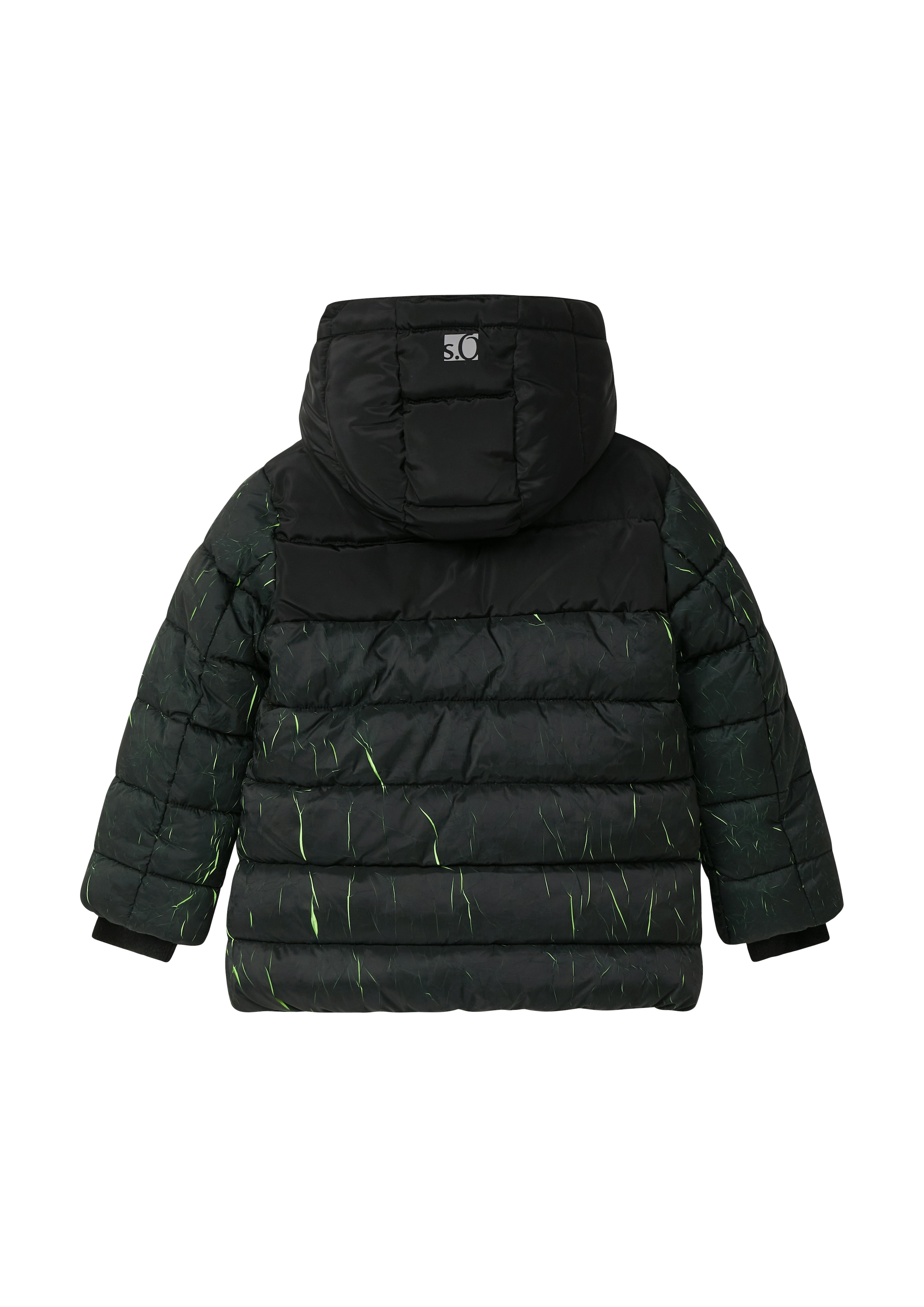 s.Oliver Junior Steppjacke, mit Kapuze, mit Logo Print