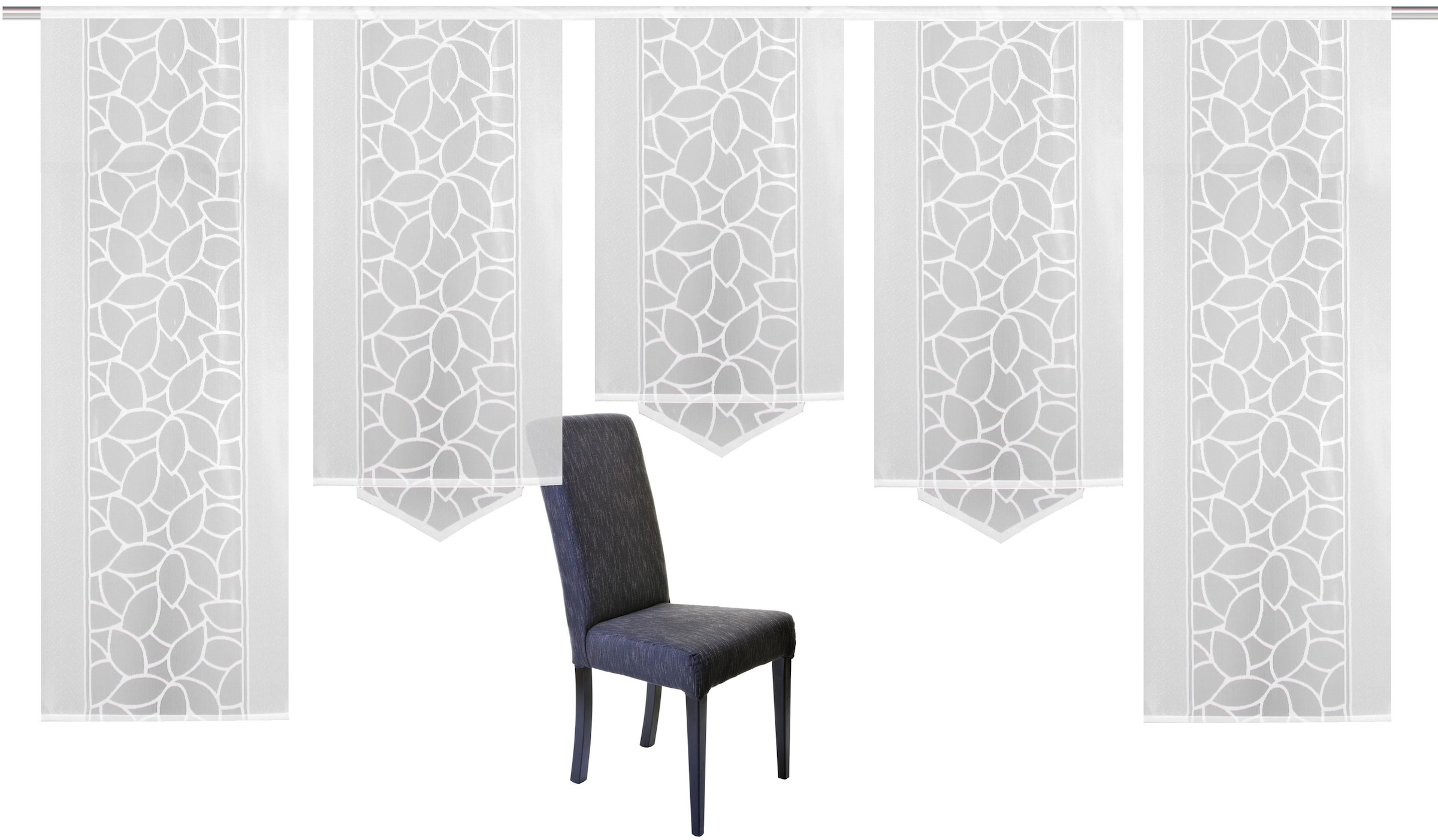 HOME WOHNIDEEN Schiebegardine »JENNA«, (5 St.), Schiebevorhang Jacquard Set