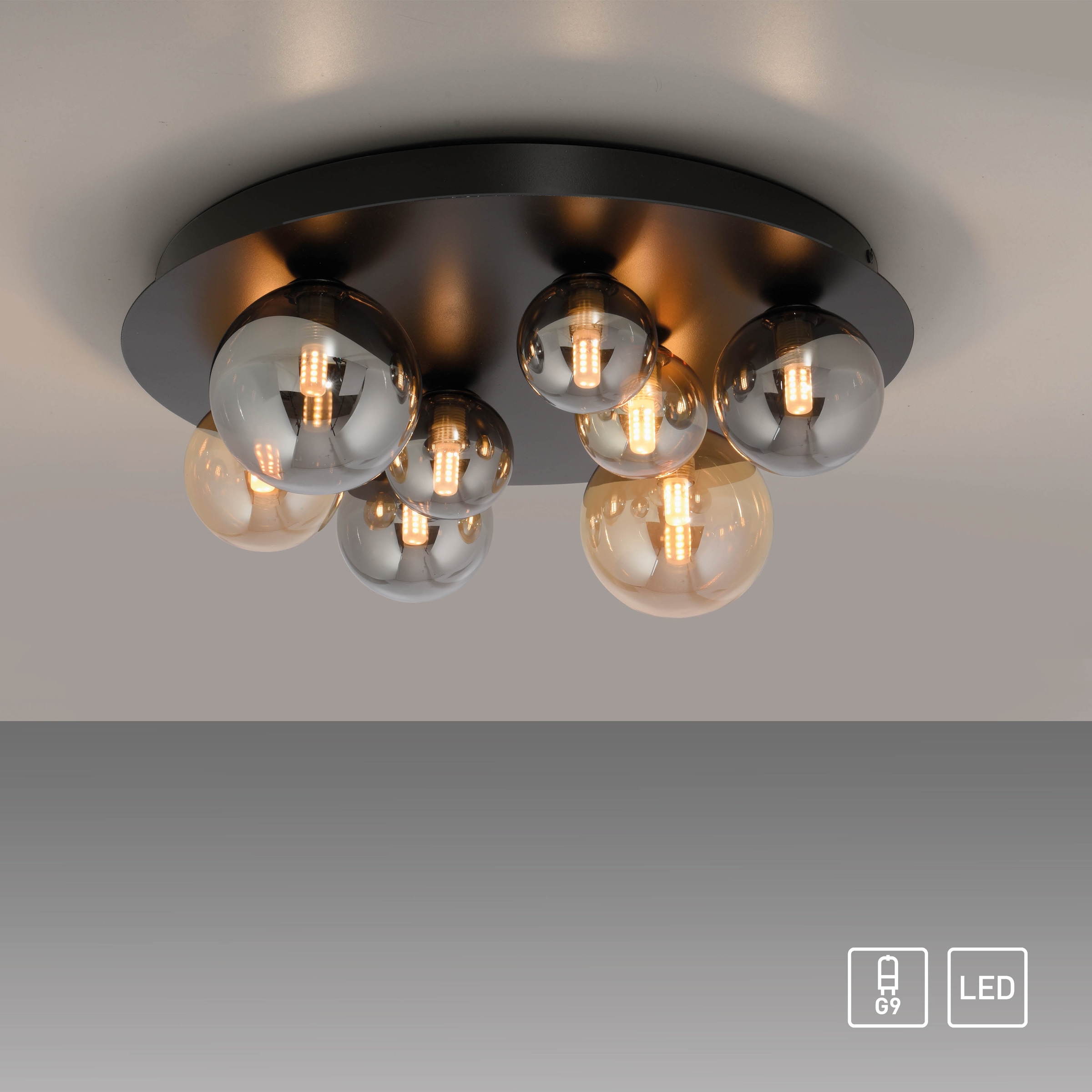 Paul Neuhaus LED Deckenleuchte »POPSICLE« G9 1 Stk. Warmweiß Rauch und Ambergläser in vers. Größen