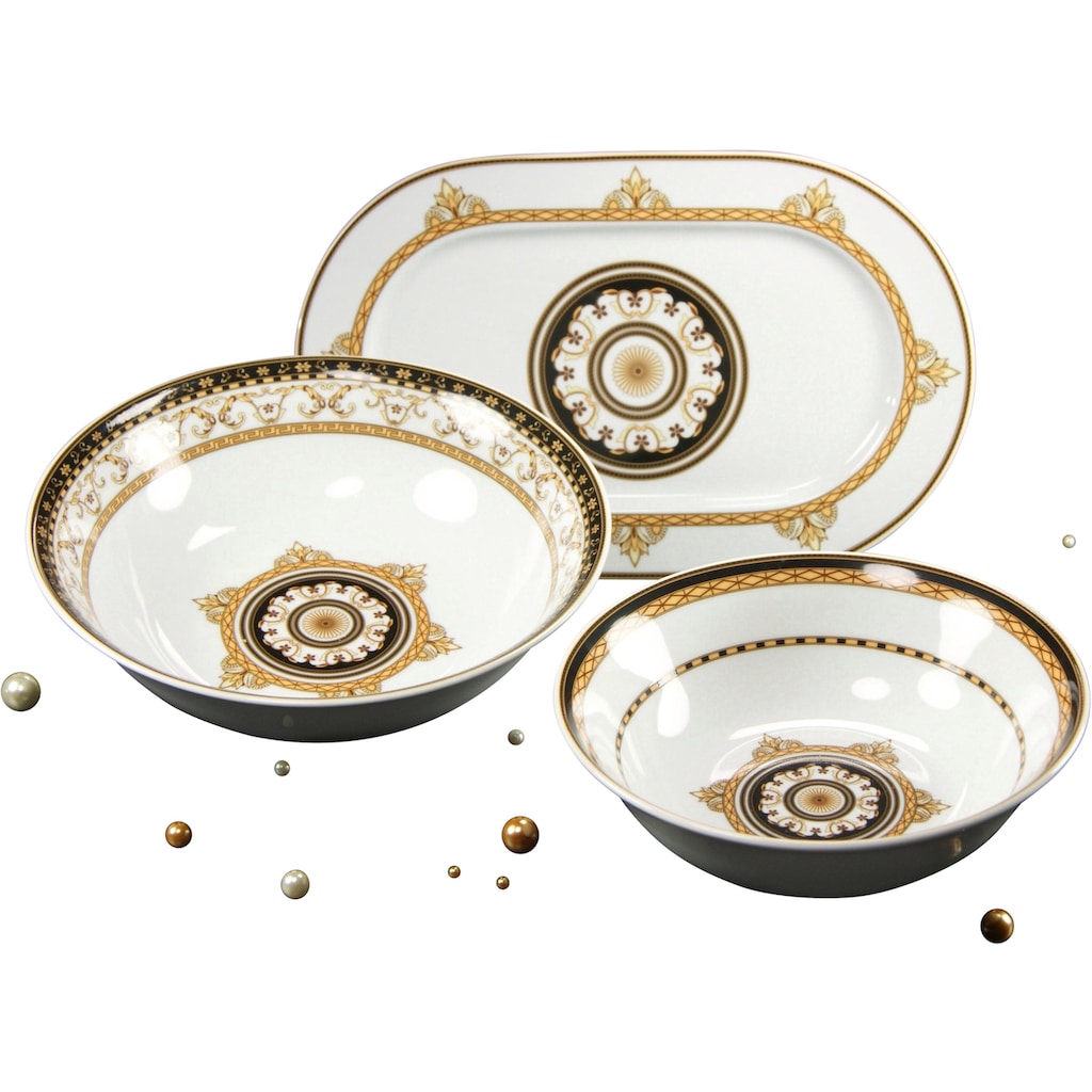 CreaTable Servier-Set »Majestosa«, (Set, 3 tlg., 2 Schüsseln, 1 Platte)