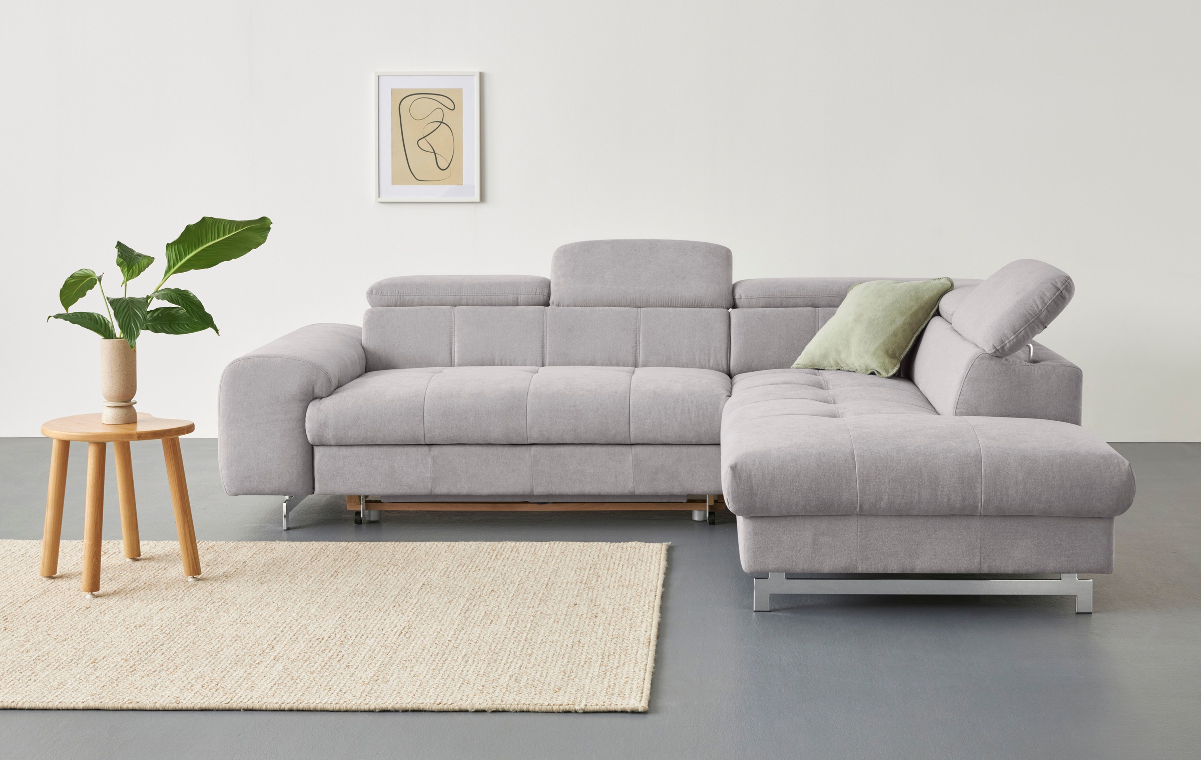 COTTA Ecksofa »Chef L-Form«, mit Kopfteilverstellung, wahlweise mit Bettfunktion