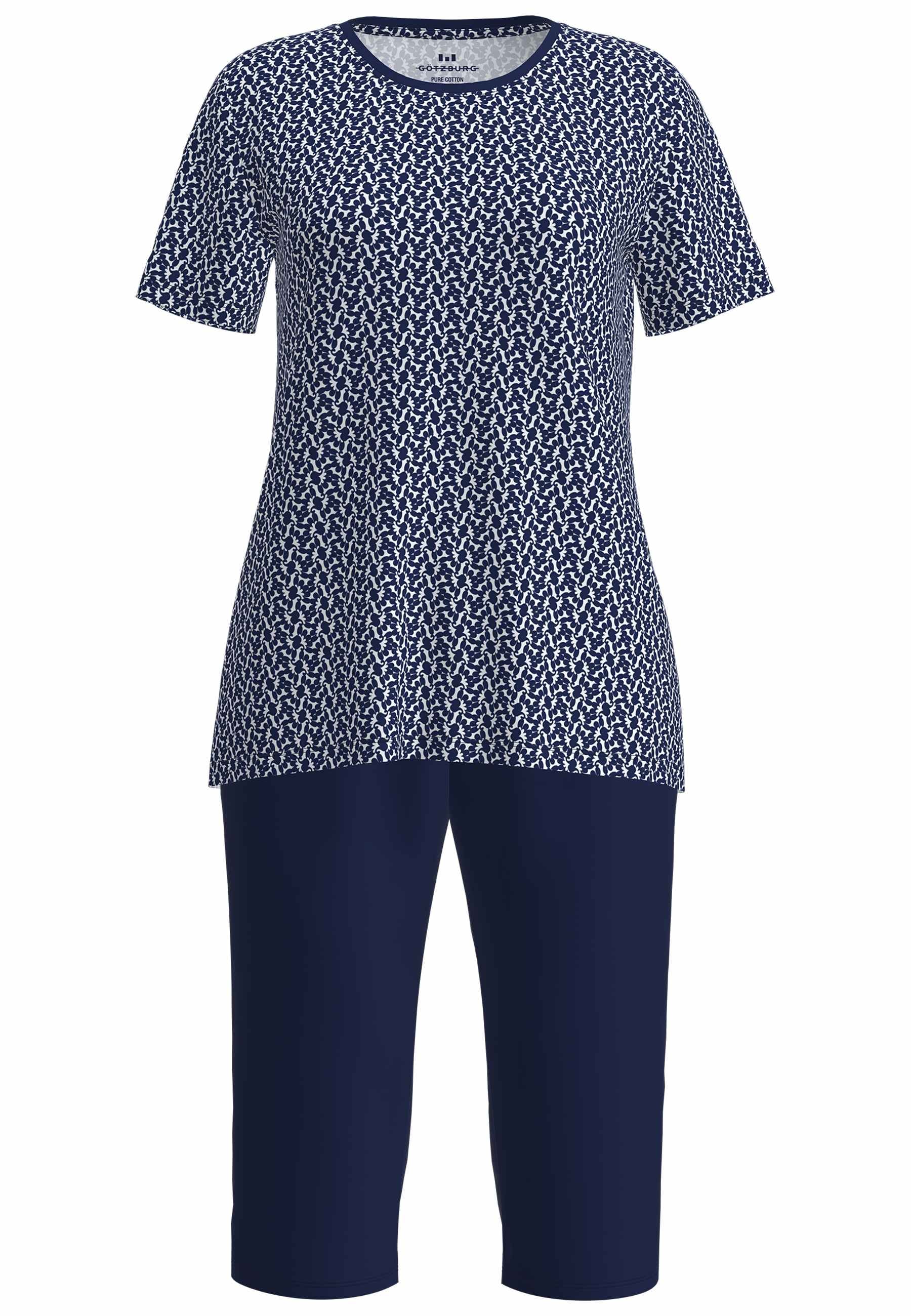 GÖTZBURG Capri-Pyjama »Galway«, (2 tlg.), Kurzarm, 3/4 lange Hose, Rundhalsausschnitt