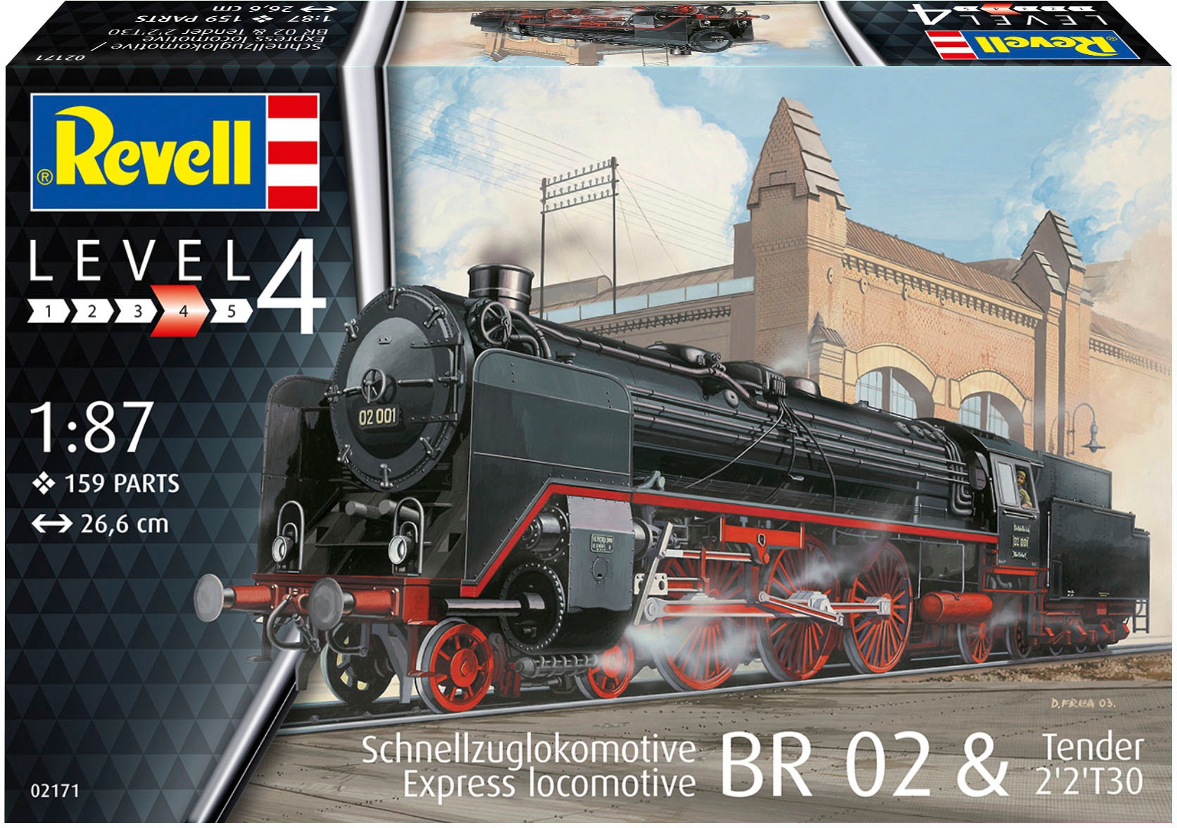 Revell® Modellbausatz »H0 Schnellzuglokomotive BR02 & Tender 2'2' T30«, 1:87, Made in Europe