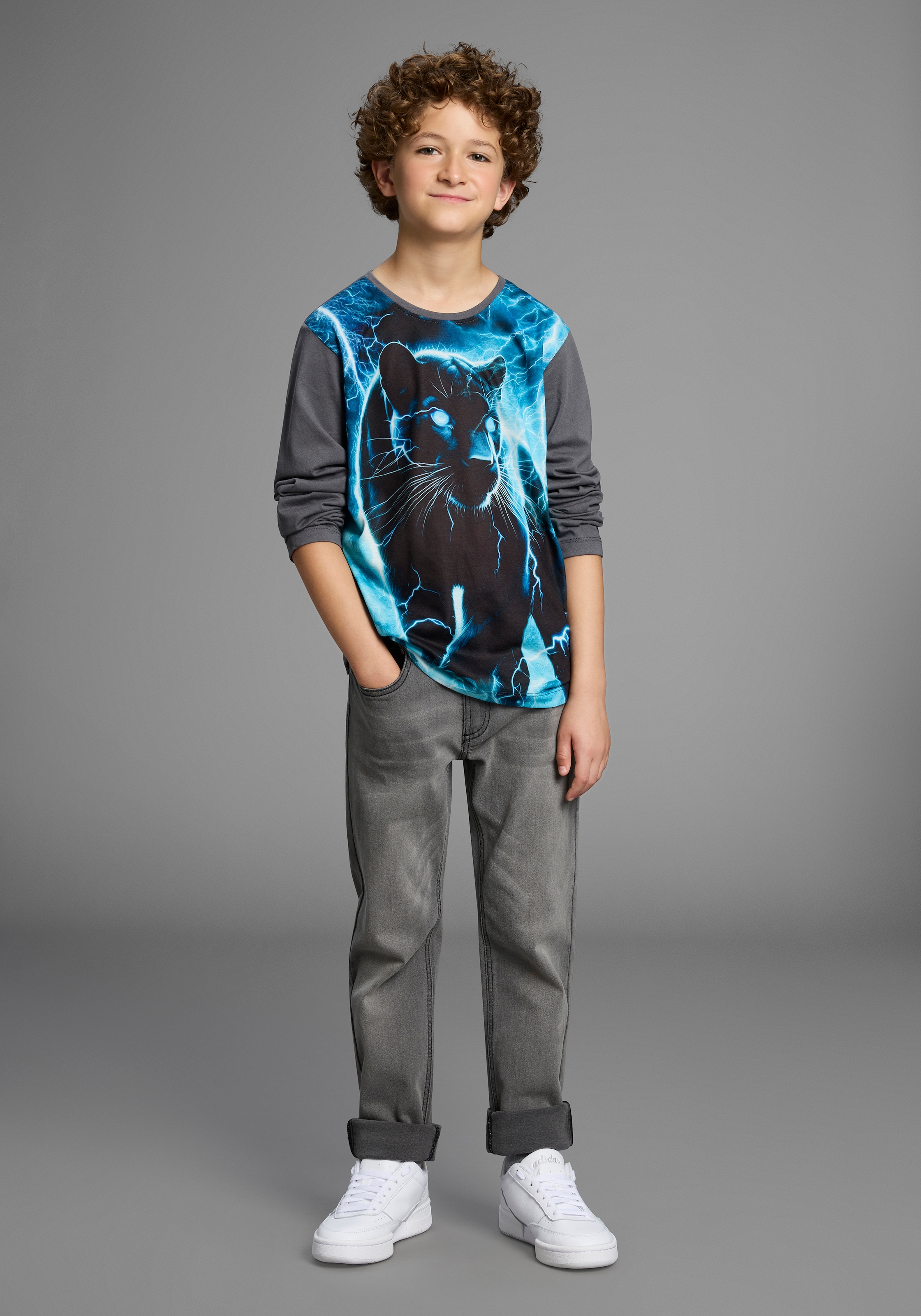 KIDSWORLD Straight-Jeans »Gerade Stretchjeans«, Stretchjeans in authentischer Waschung