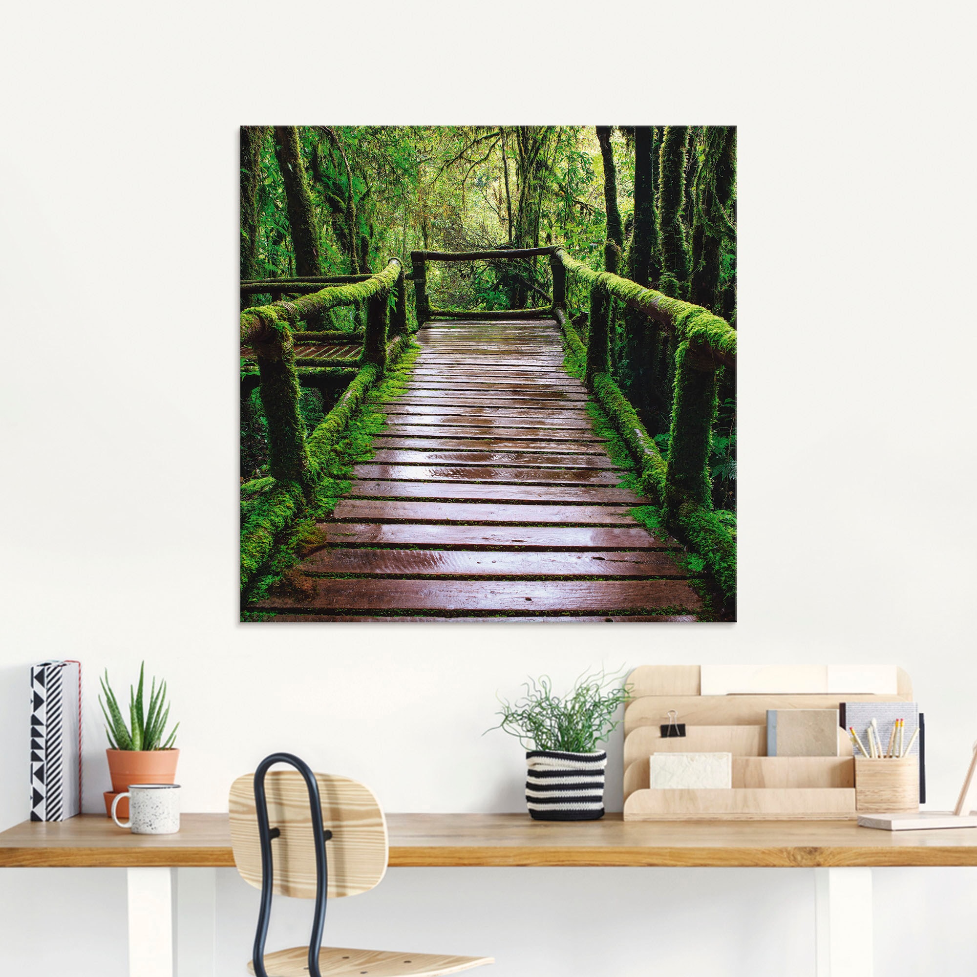 Artland Glasbild "Brückenpfad im Wald" Asien 1 Stk. tlg. in verschiedenen G günstig online kaufen