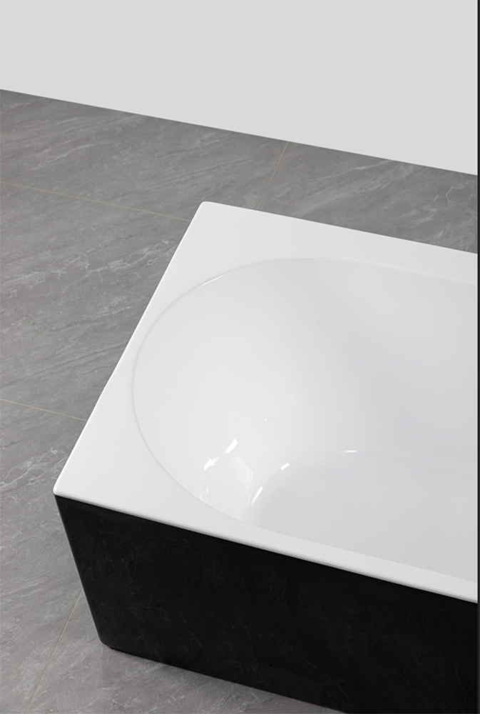 Sanotechnik Badewanne »Jamaica« Höhe 58 cm mit Ablaufstöpsel | verstellbare Füße | Überlauf 170x75x58cm schwarz glänzend, Acryl Badewanne rechts