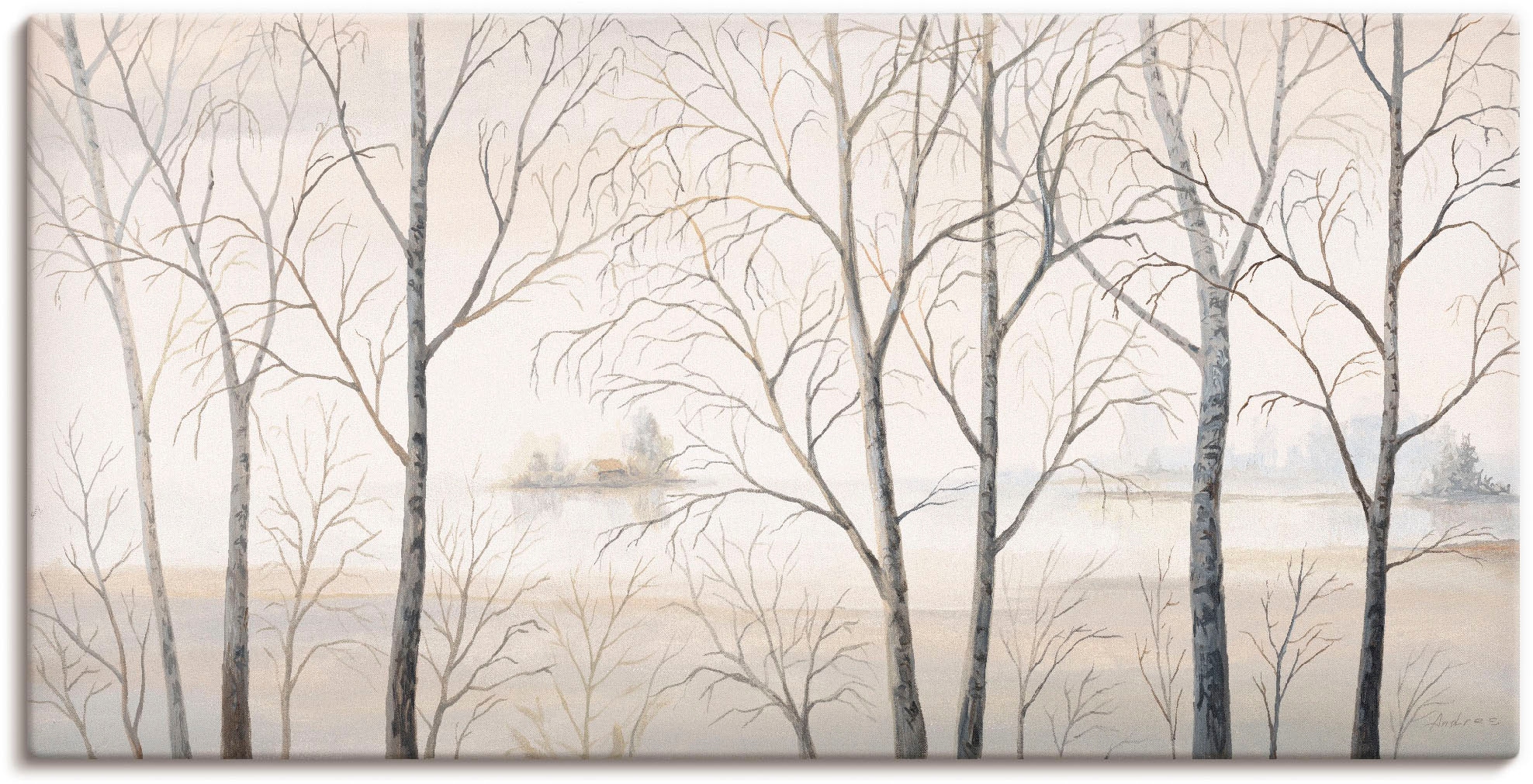 Artland Wandbild "Seeufer am Wald I" Gewässer 1 Stk. tlg. als Alubild, Lein günstig online kaufen