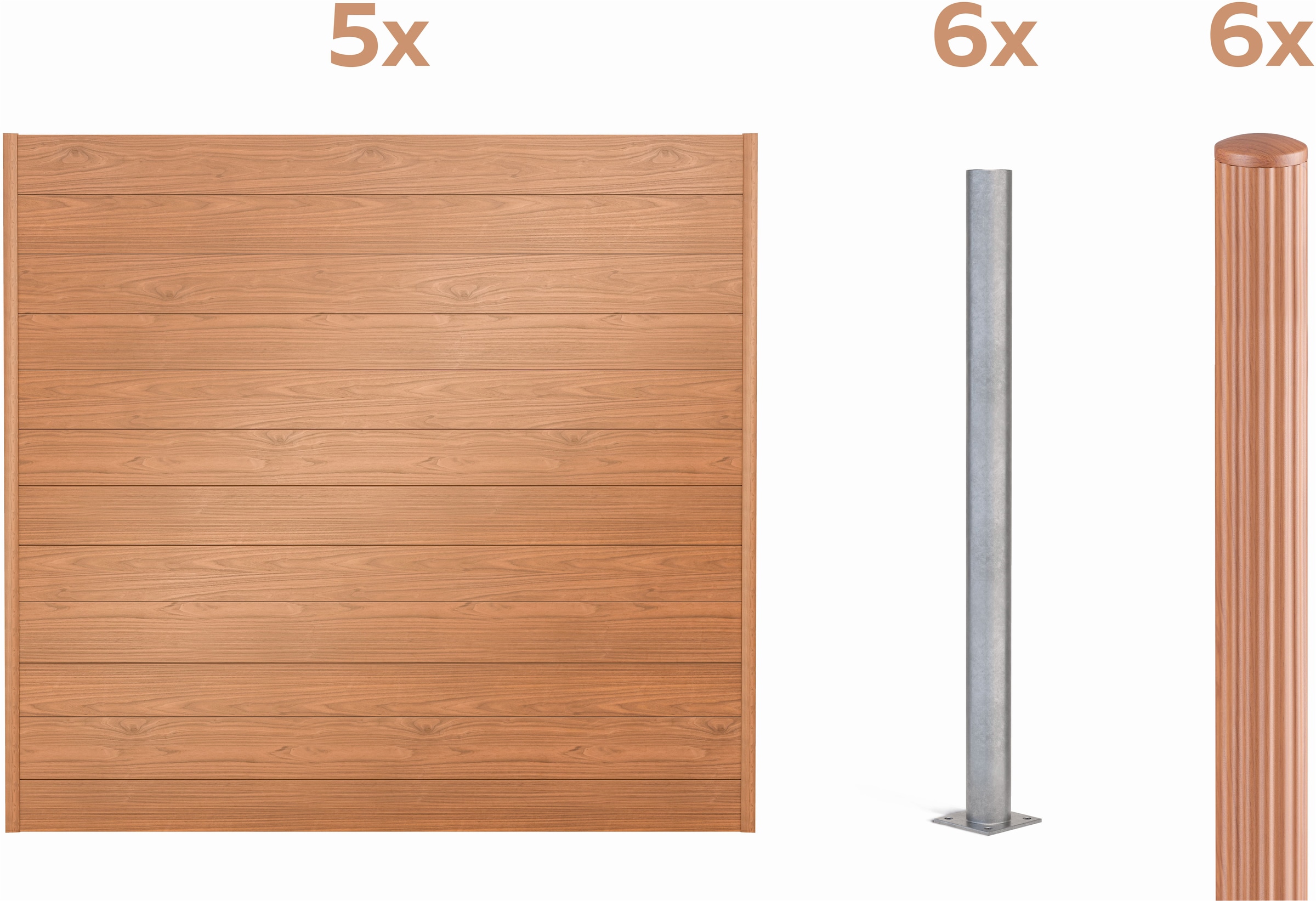 Alberts Dichtzaun "Palitio, Profilhöhe 150 mm" Aluminium, verschiedene Dekore und Längen