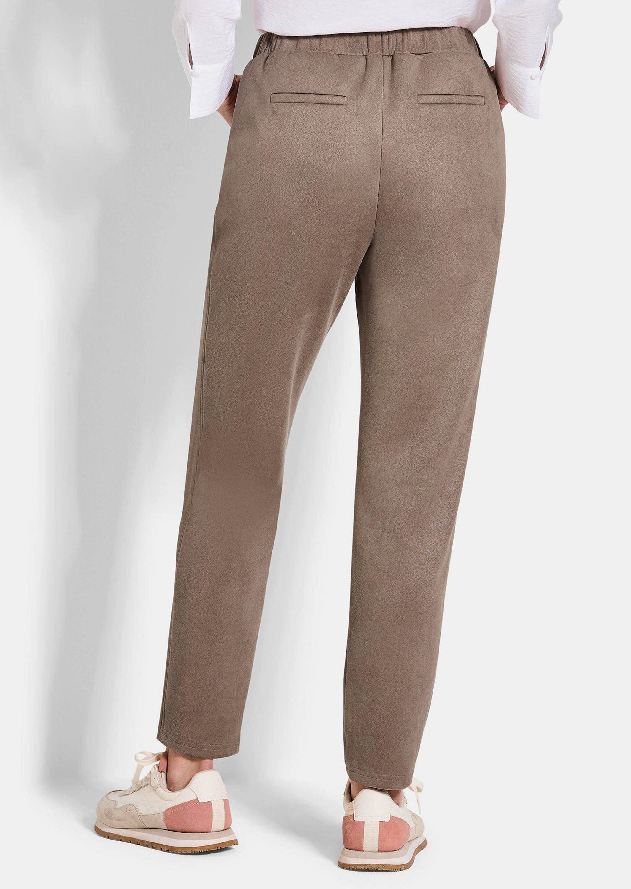 GOLDNER Chinohose »Kurzgröße Hose LOUISA in Veloursleder-Optik«