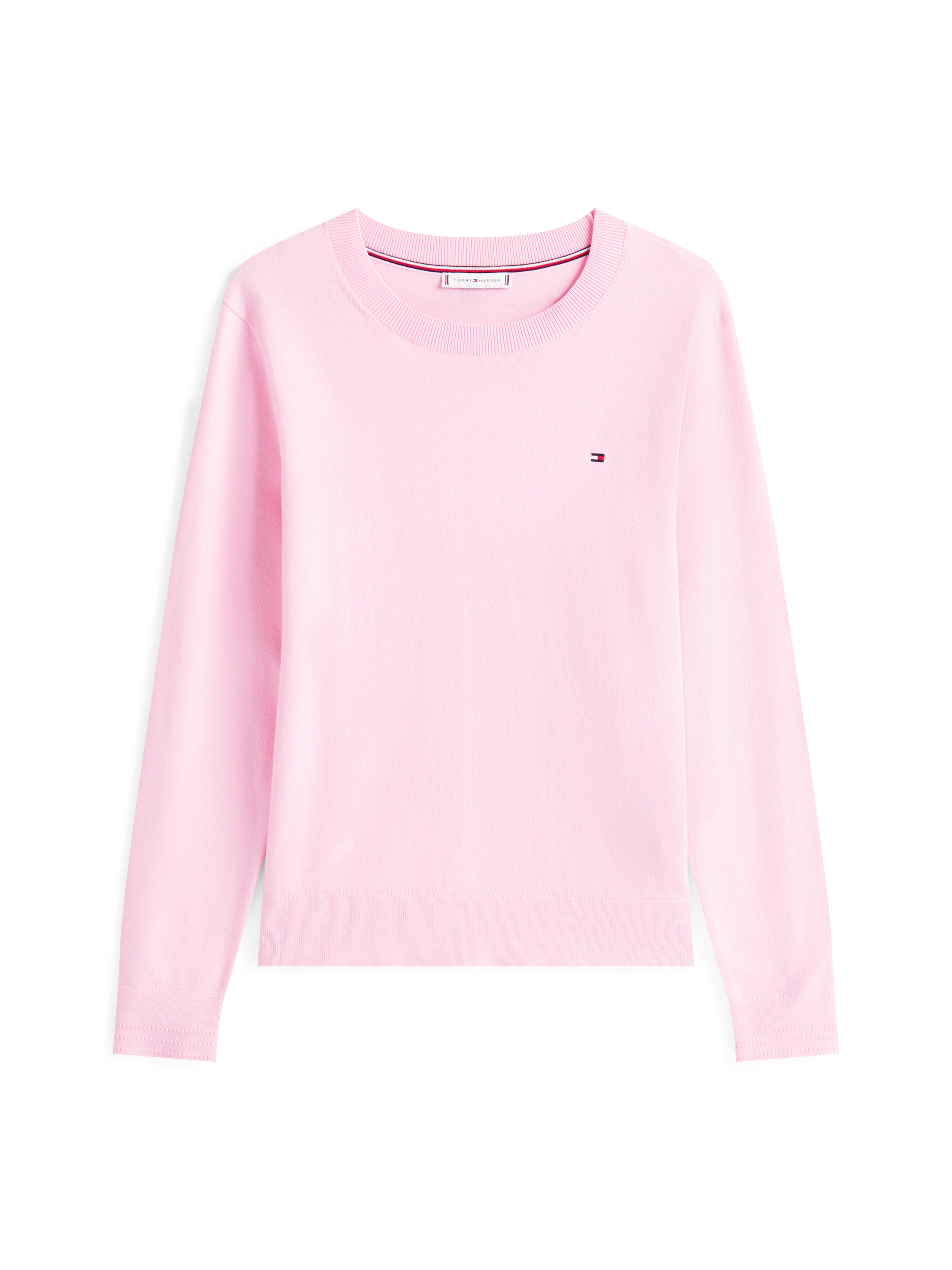 Tommy Hilfiger Rundhalspullover »CO JERSEY STITCH LS C-NK SWT«, mit Logostickerei