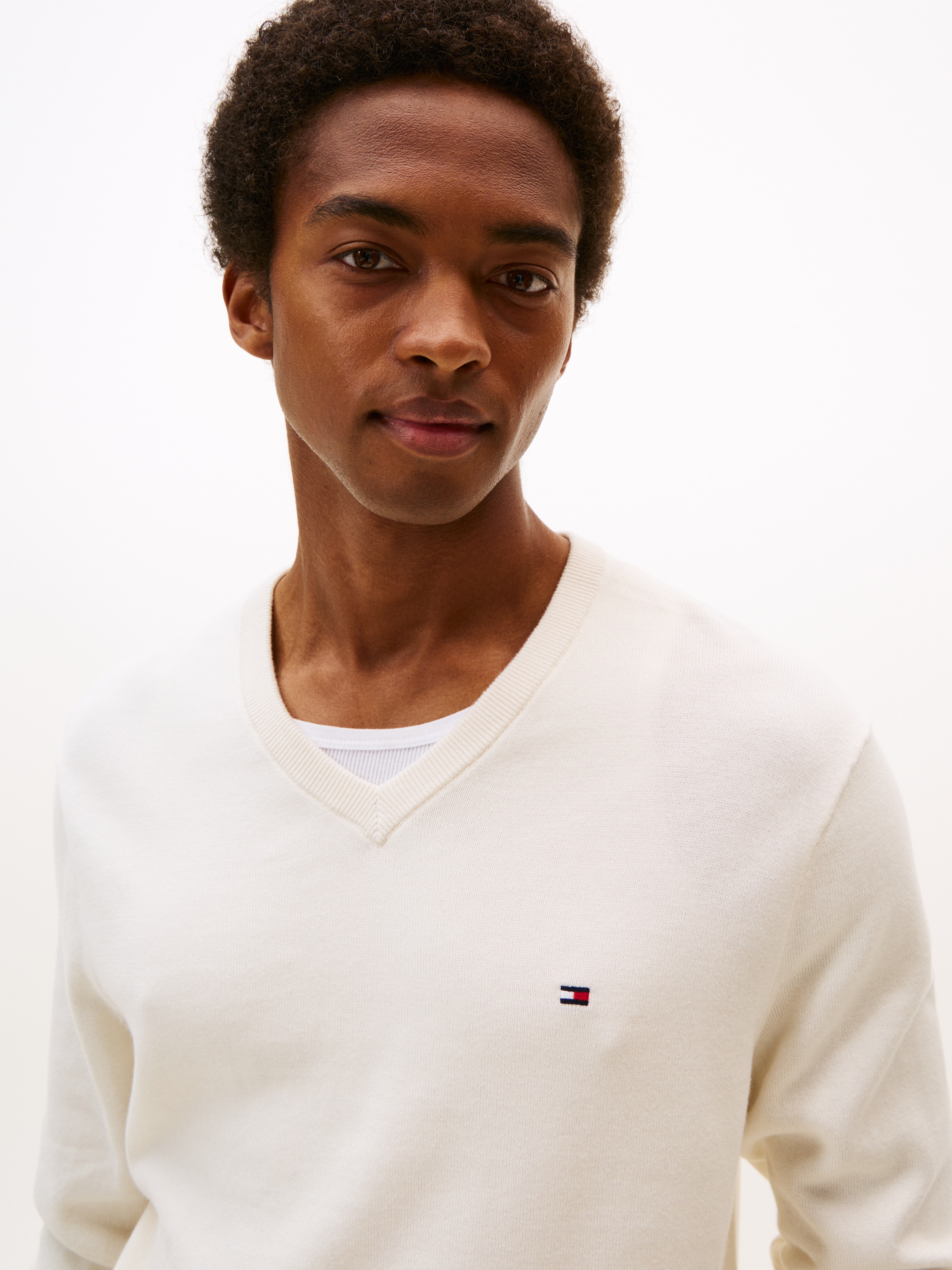 Tommy Hilfiger Strickpullover »ESSENTIAL COTTON V NECK«