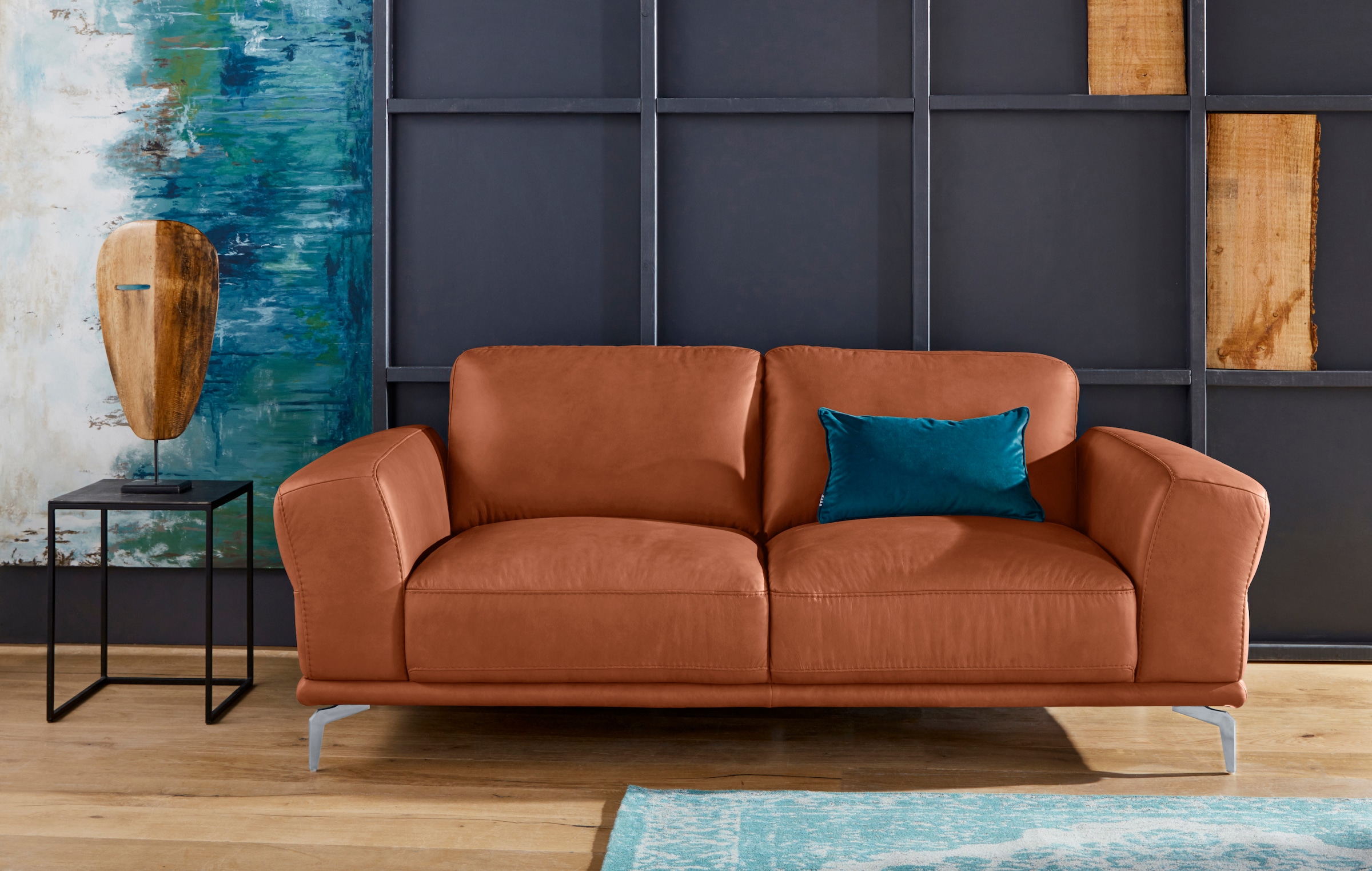 W.SCHILLIG 2-Sitzer "montanaa Designsofa, bequem, Breite 192cm, Federkern" mit Metallfüßen in Silber matt, Breite 192 cm