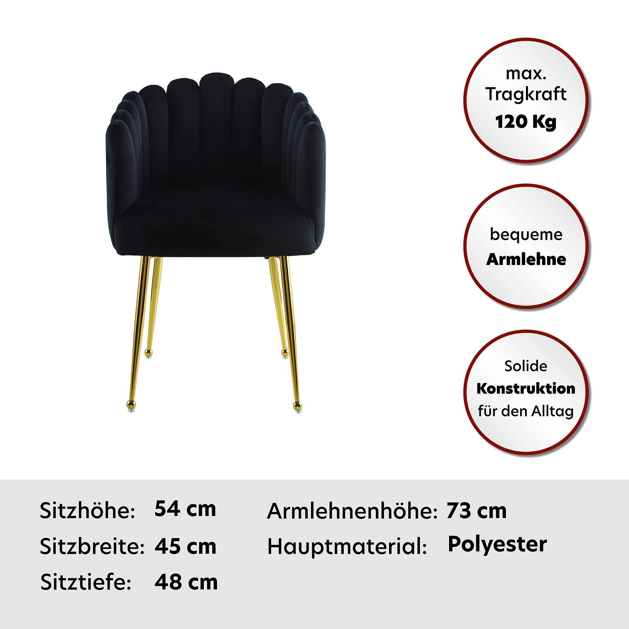Thumbnail - Kayoom Polsterstuhl "Stuhl Muna 125, TOPSELLERausgefallene Rücken-/Armlehne in Muschelform", 1 St., ausgefallen geflocht...