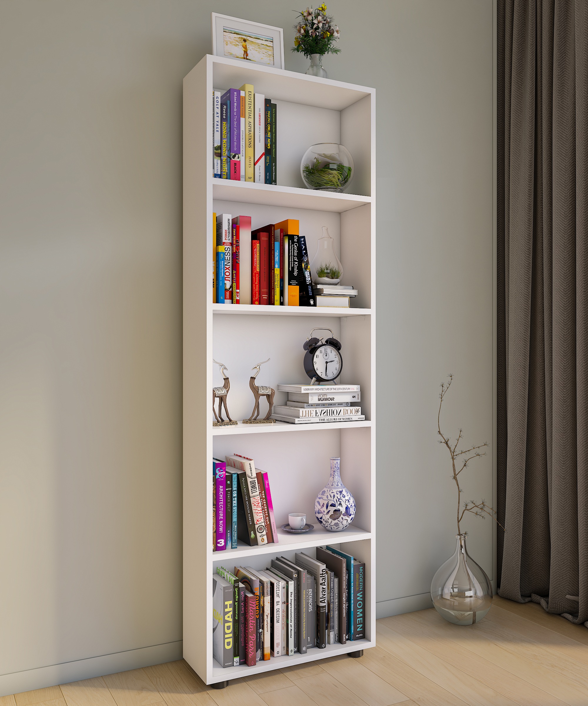 VCM Standregal »VCM Holz Aufbewahrung Stand Regal Bücherregal Deko Bücher Standregal Bulas 5 Fächer«