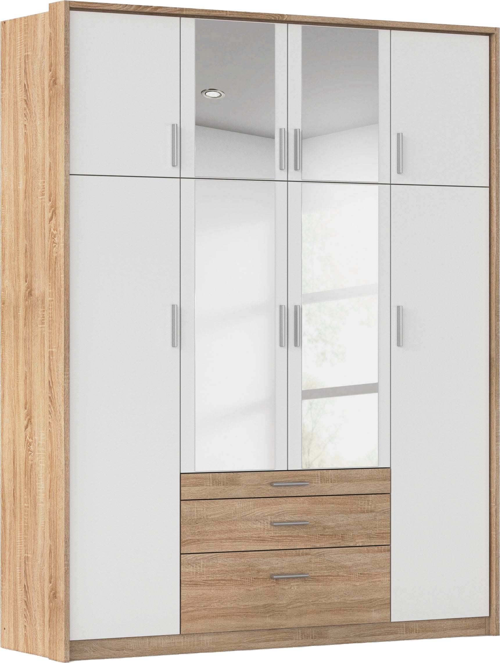 rauch Kleiderschrank "Schrank Drehtürenschrank Garderobe Ankleide Schlafzimmer HILDESHEIM" Breiten: 185/275 cm, Höhe 231 cm, oberste Schublade mit praktischer Facheinteilung MADE IN GERMANY