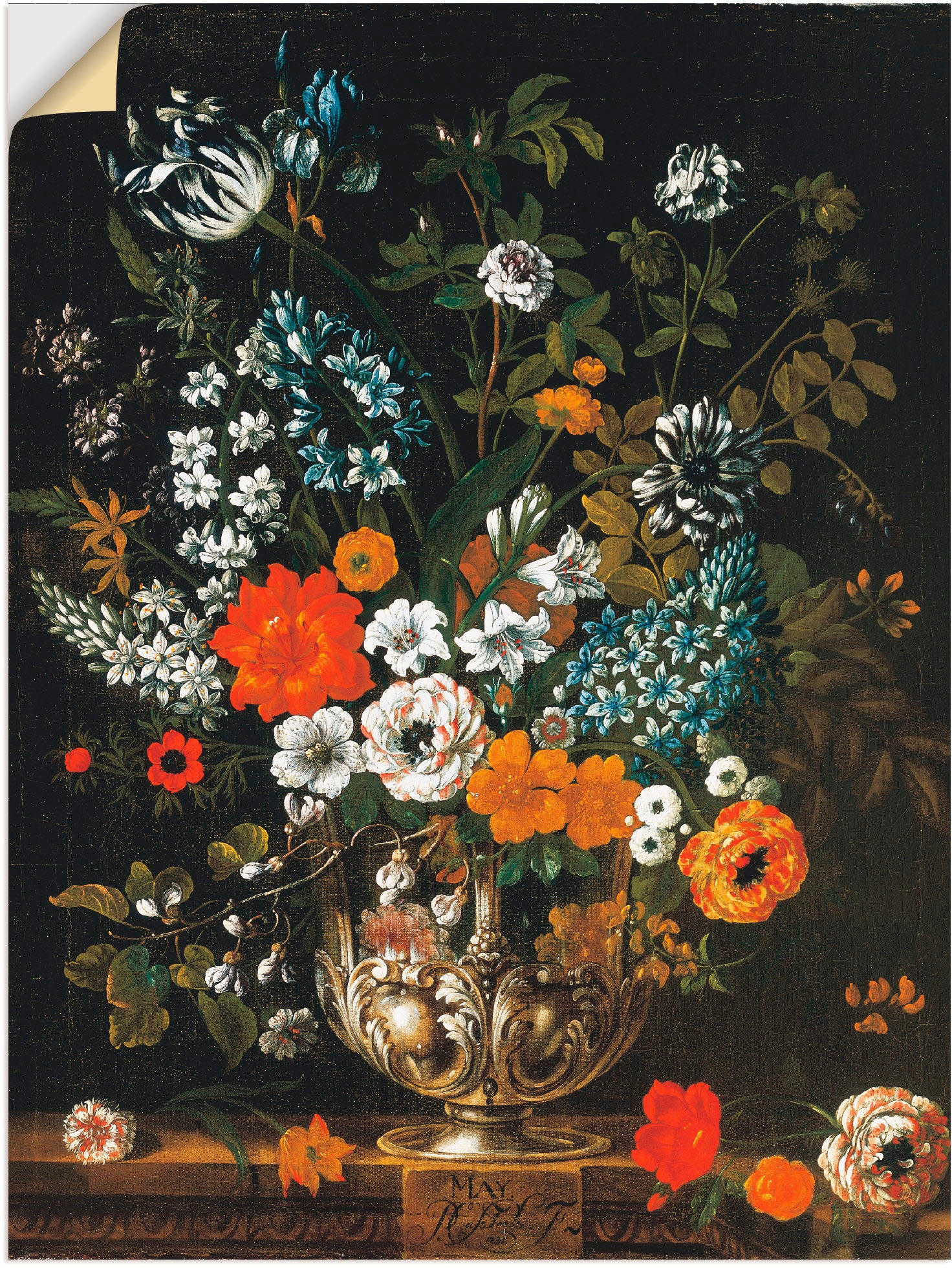 Artland Wandbild »Zwölf Monate. Floraler Kalender - Mai«, Arrangements, (1 St.), als Leinwandbild, Wandaufkleber oder Poster in versch. Größen