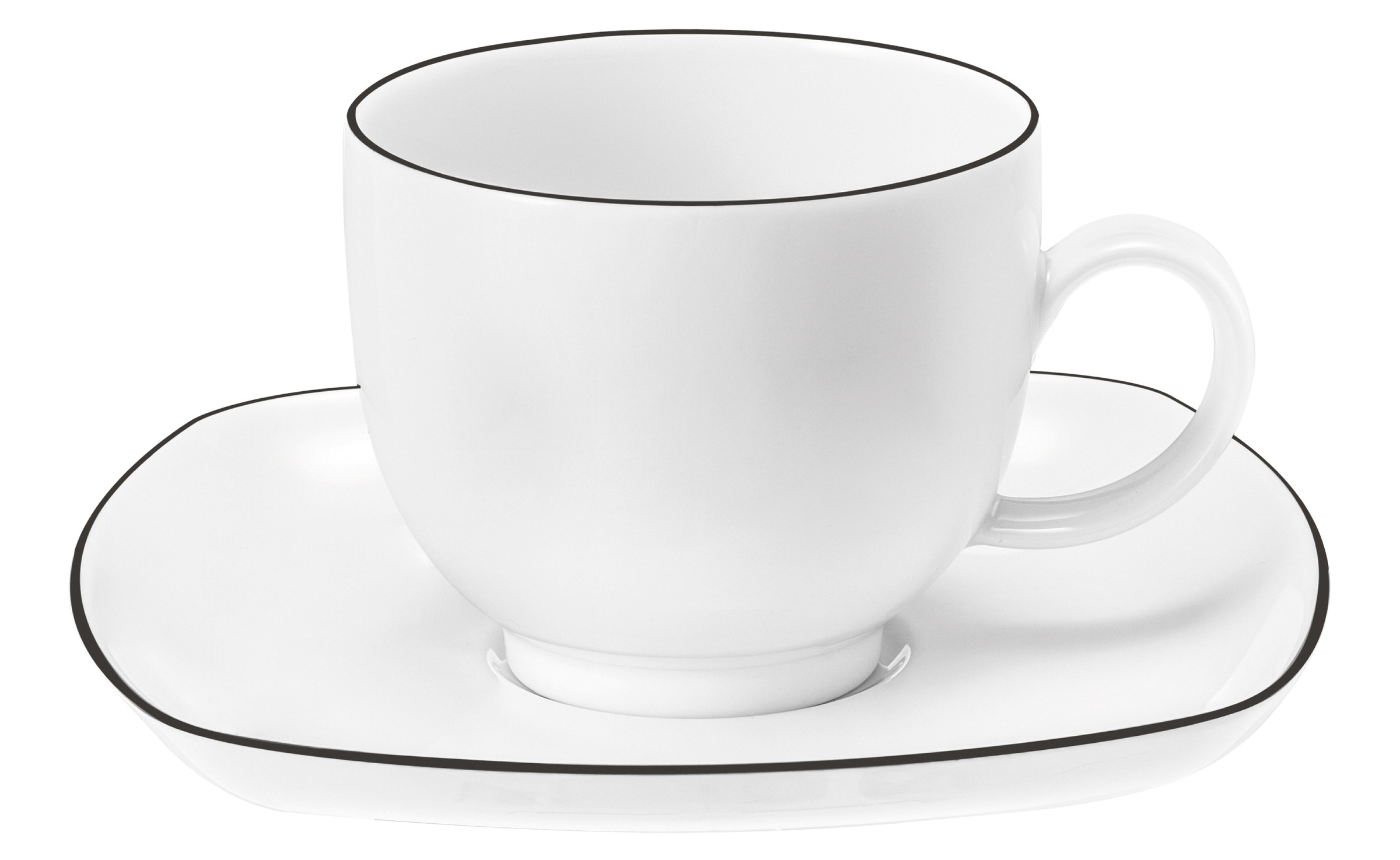 Seltmann Weiden Untertasse »Lido Black Line«, (1 St.), Kombi-Untertasse eckig 14,5 cm