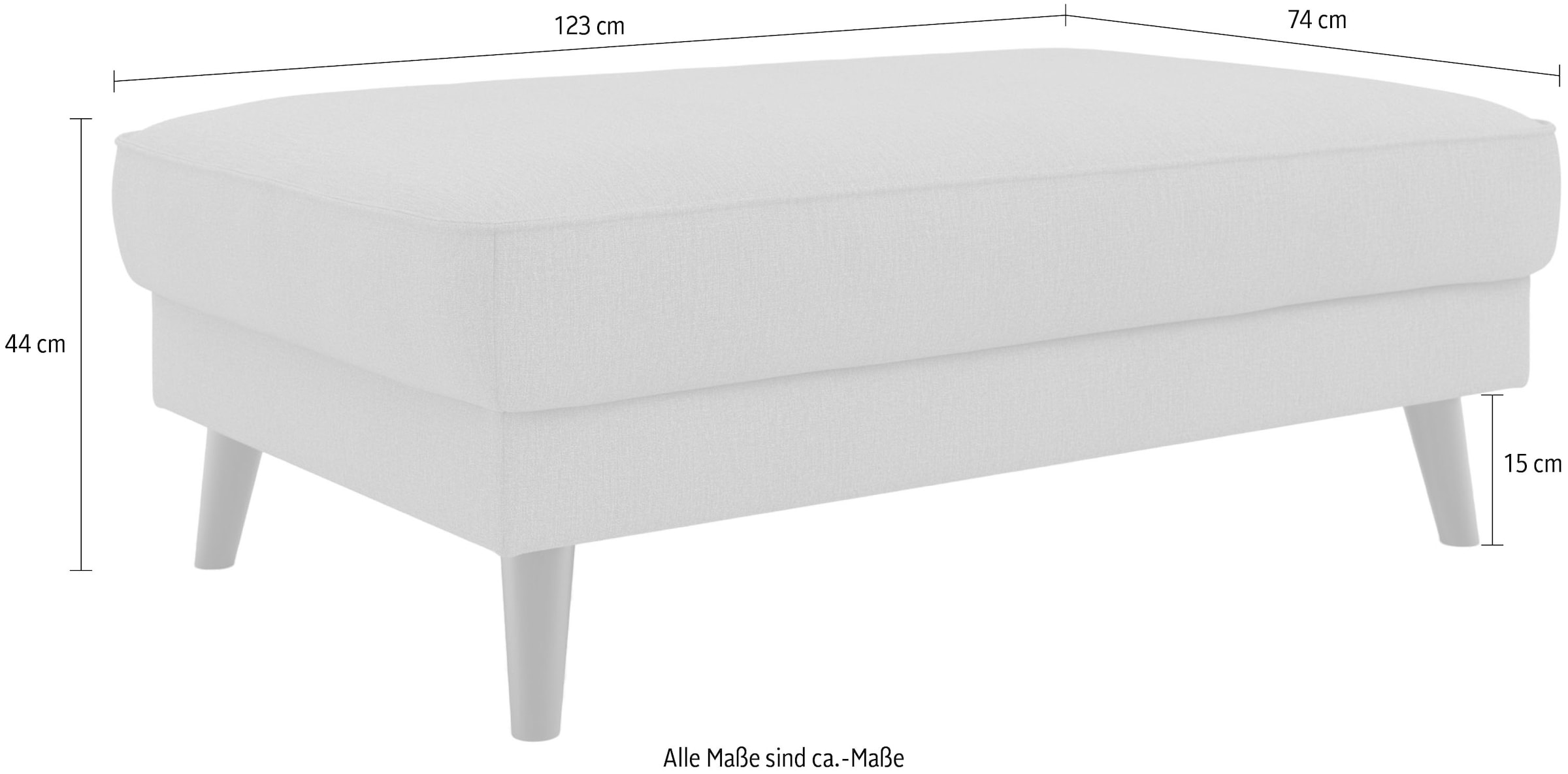 TRENDMANUFAKTUR Polsterhocker »Lumber Jack« 1 Stk. tlg. in moderner Optik, mit extra hohen Füßen