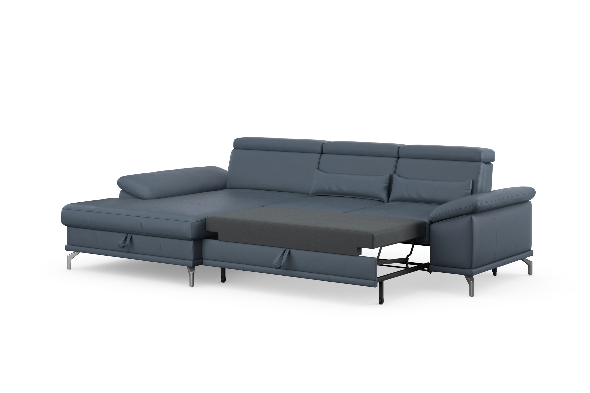 sit&more Ecksofa »Cabrio L-Form, mit Sitztiefenverstellung, Arm- und Kopfteilverstellung«, 2 Nierenkissen, Federkern, optional Bettfunktion und Stauraum