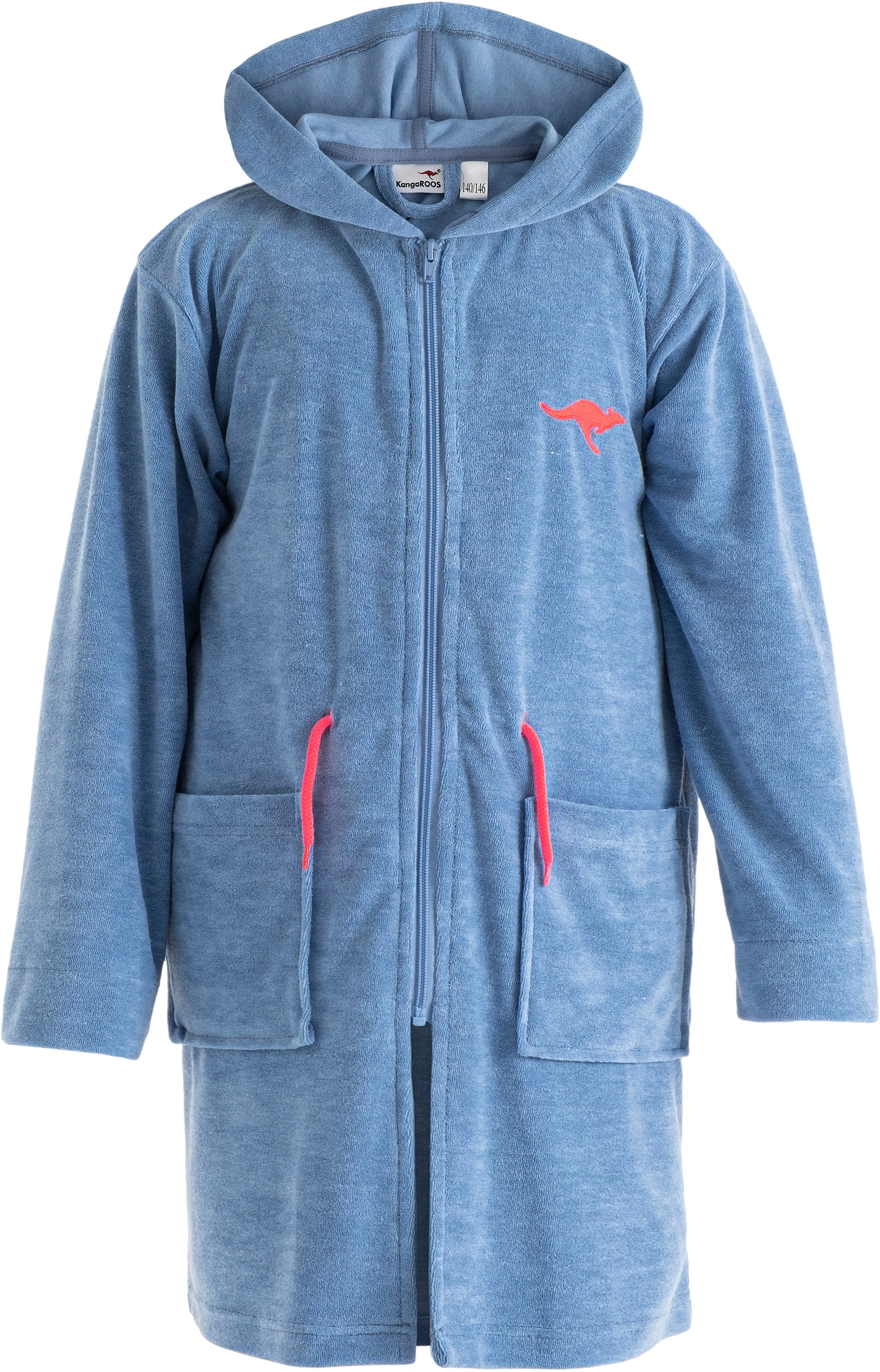 KangaROOS Kinderbademantel »Kira, Ideal für Zuhause, Schwimmbad oder im Urlaub«, (1 St.), modernen, sportliches Design, leuchtenden Akzenten