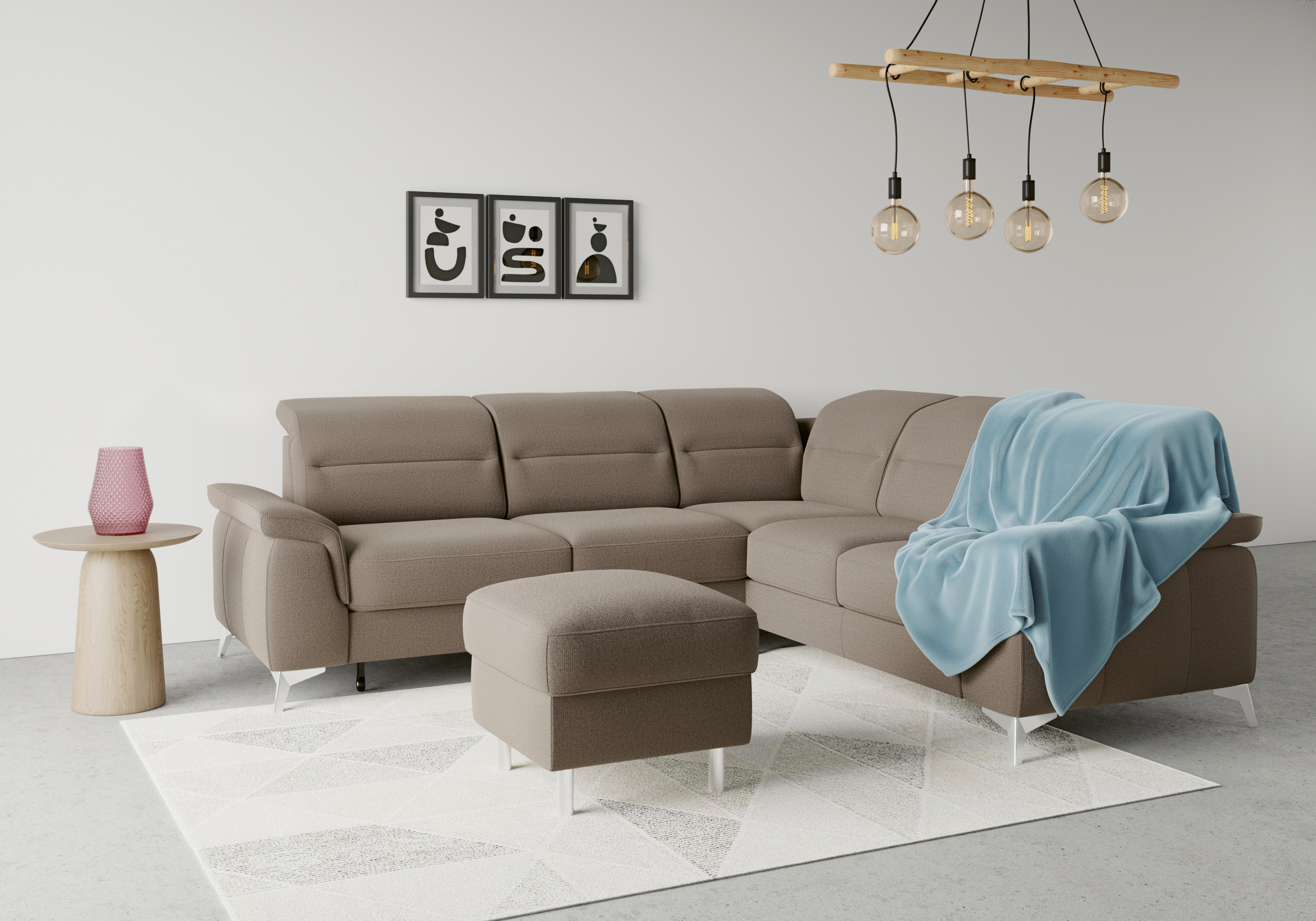 sit&more Ecksofa "Sinatra L-Form" optional mit Kopfteilverstellung und Armteilfunktion