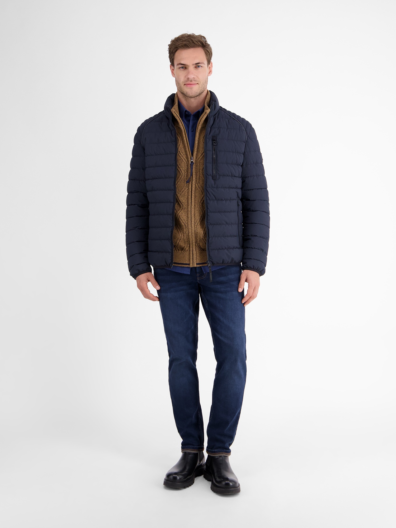 LERROS Strickjacke »LERROS Herren-Strickjacke mit Zopfmuster«