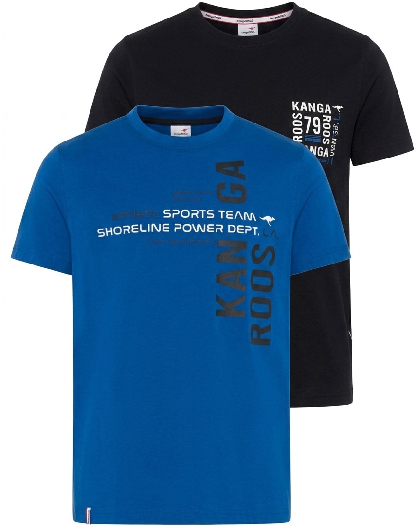 KangaROOS T-Shirt Packung, 2 im Doppelpack, Halbarm, Rundhalsausschnitt mit Bündchen
