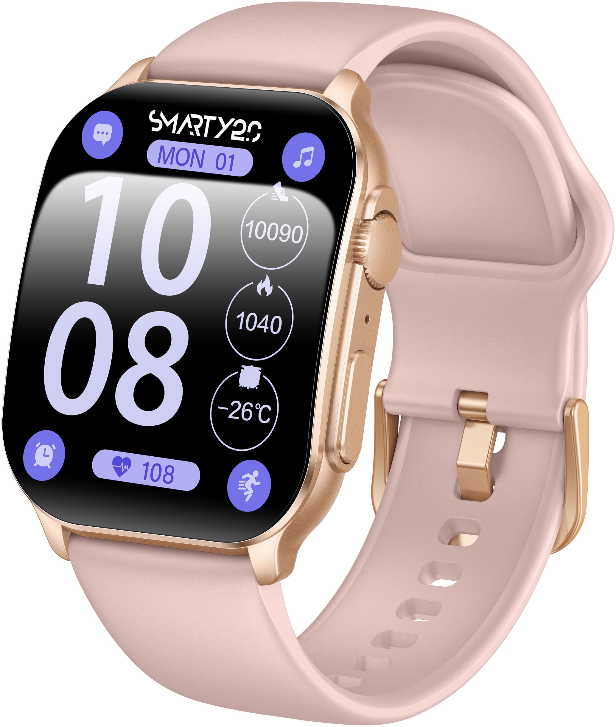 SMARTY 2.0 Smartwatch, Armbanduhr, Damenuhr, Herrenuhr, Android5.0+, Apple iOS 9.0+)