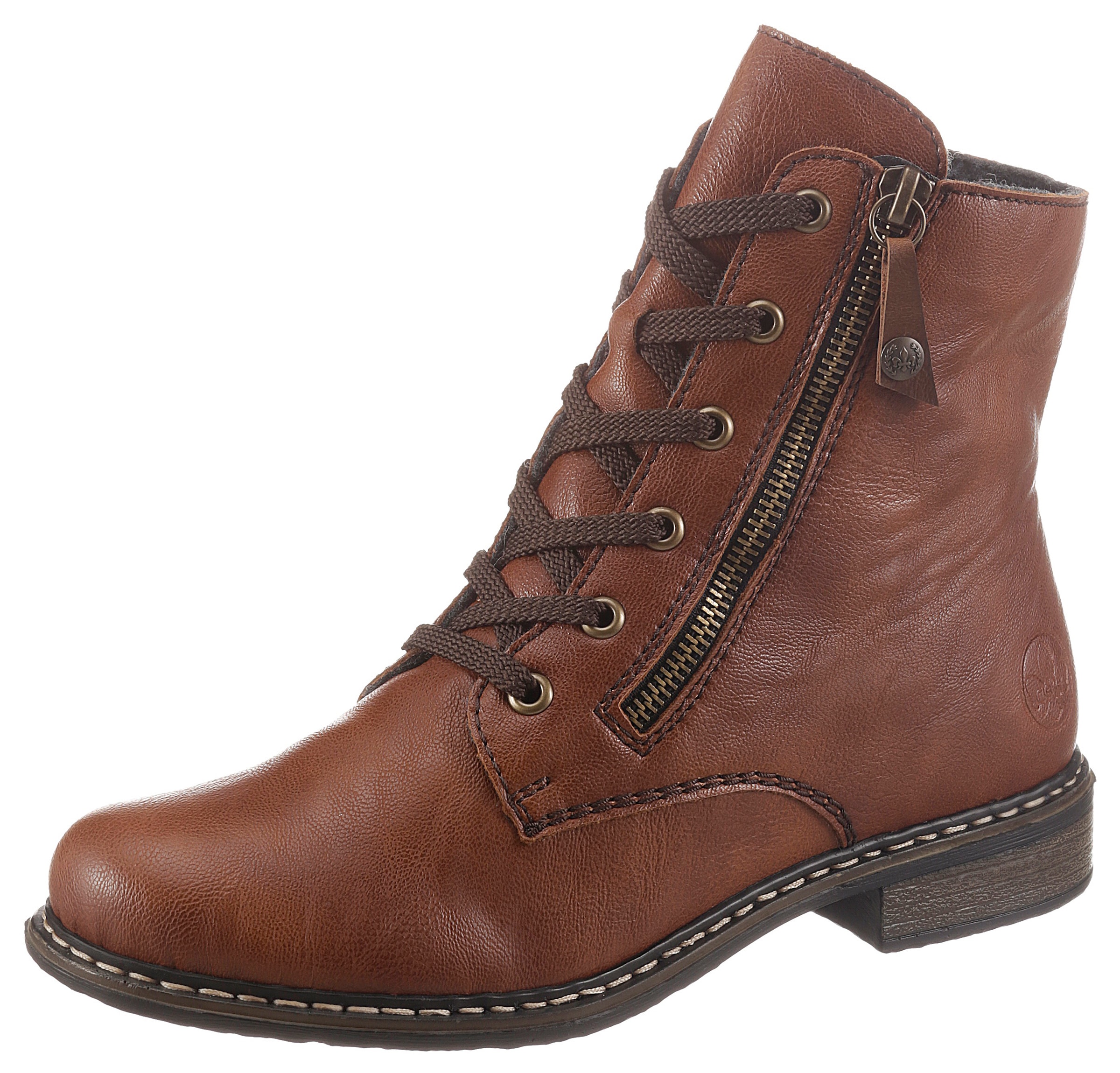 Rieker Schnürstiefelette, Schnürboots mit Reißverschluss an der Außenseite