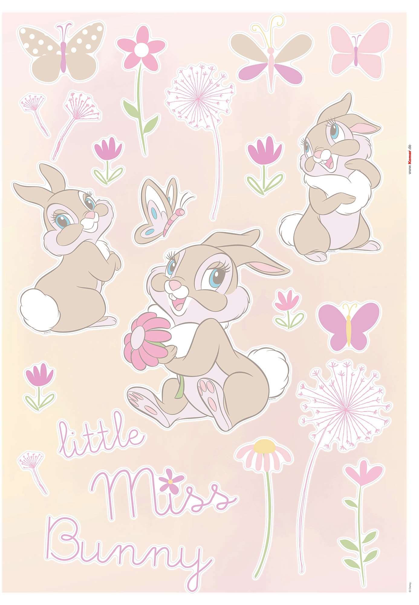 Komar Wandtattoo "Little Miss Bunny - Größe 50 x 70 cm" selbstklebend, Wandsticker, Kinderzimmer