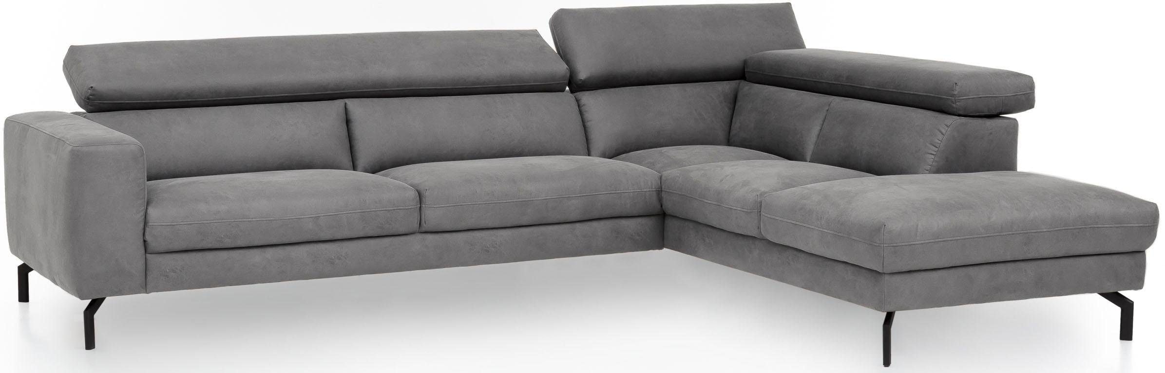 Places of Style Ecksofa »Olanta, L-Form«, mit verstellbaren Kopfstützen