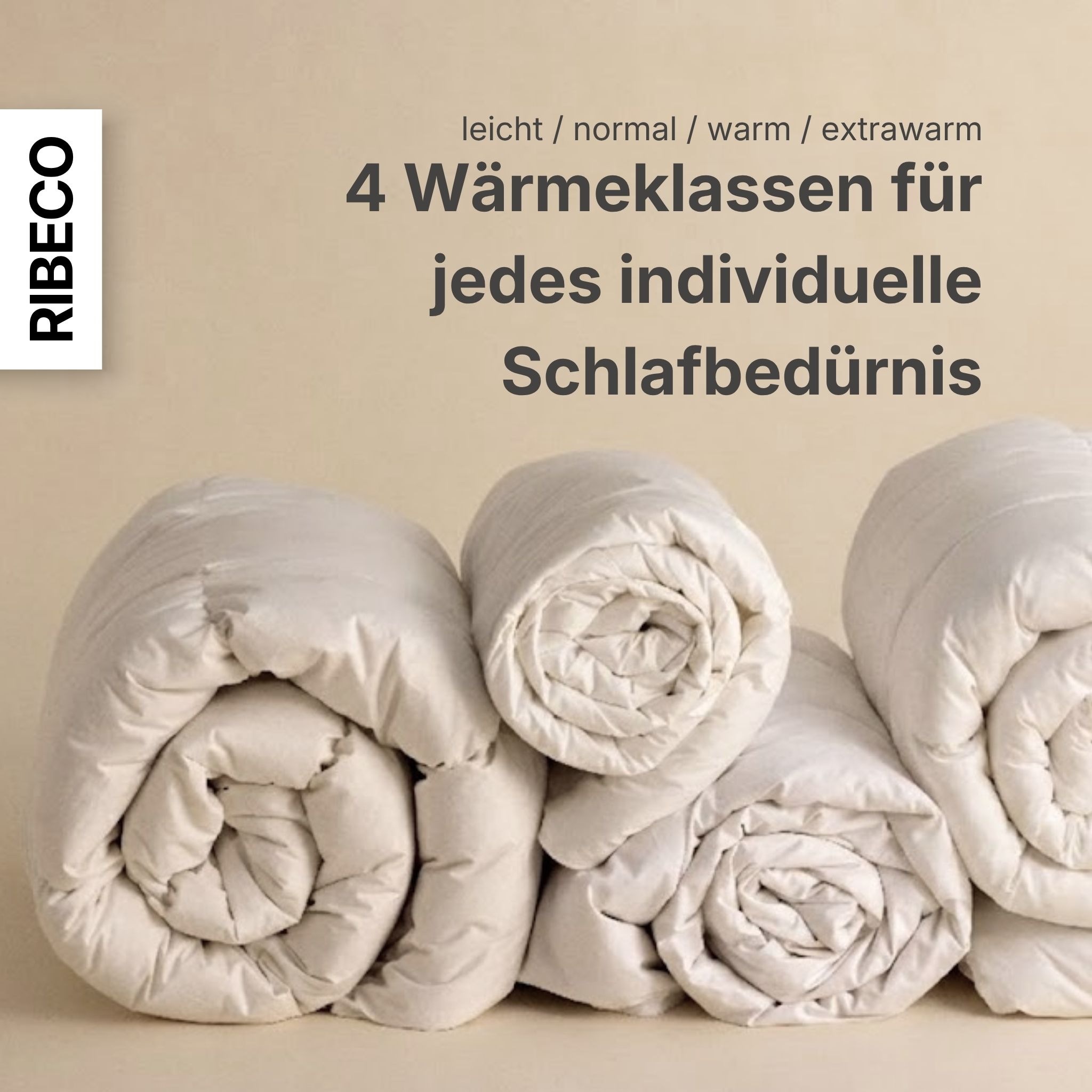 RIBECO Daunenbettdecke »Bettdecke in 135x200 und 155x220cm Topseller,« extrawarm Füllung 80Daunen20Federn 1 Stk. tlg. Daunen und Federn, Made in Germany, mit gratis 80x80 cm Kissen
