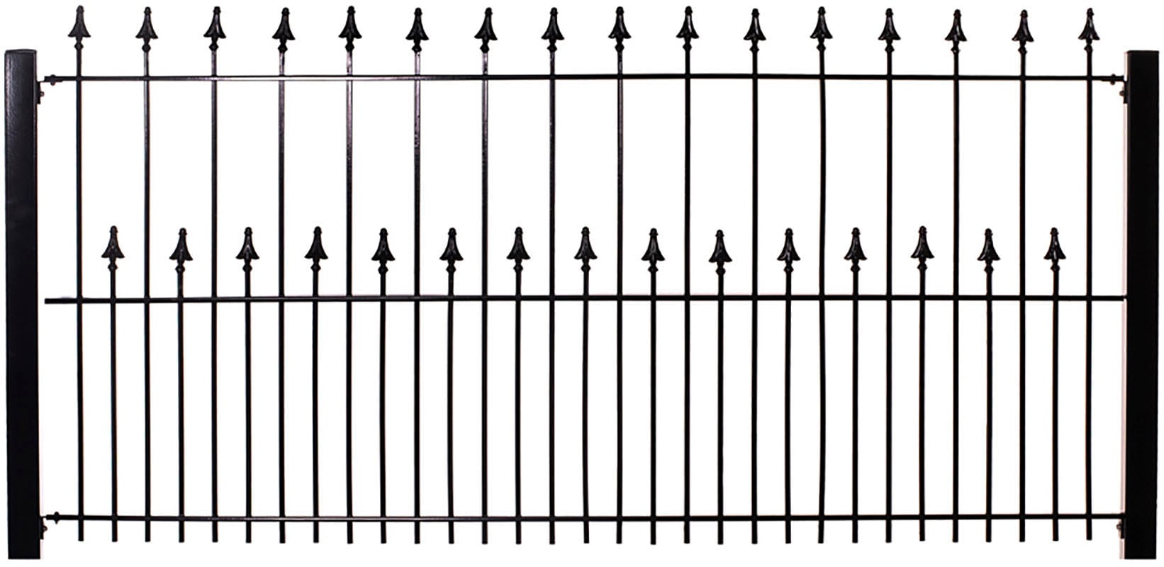 Zierzaun »Zierzaun-60x60«, schwarz, 100 cm hoch, 15 Elemente für 30 m, 16 Pfosten